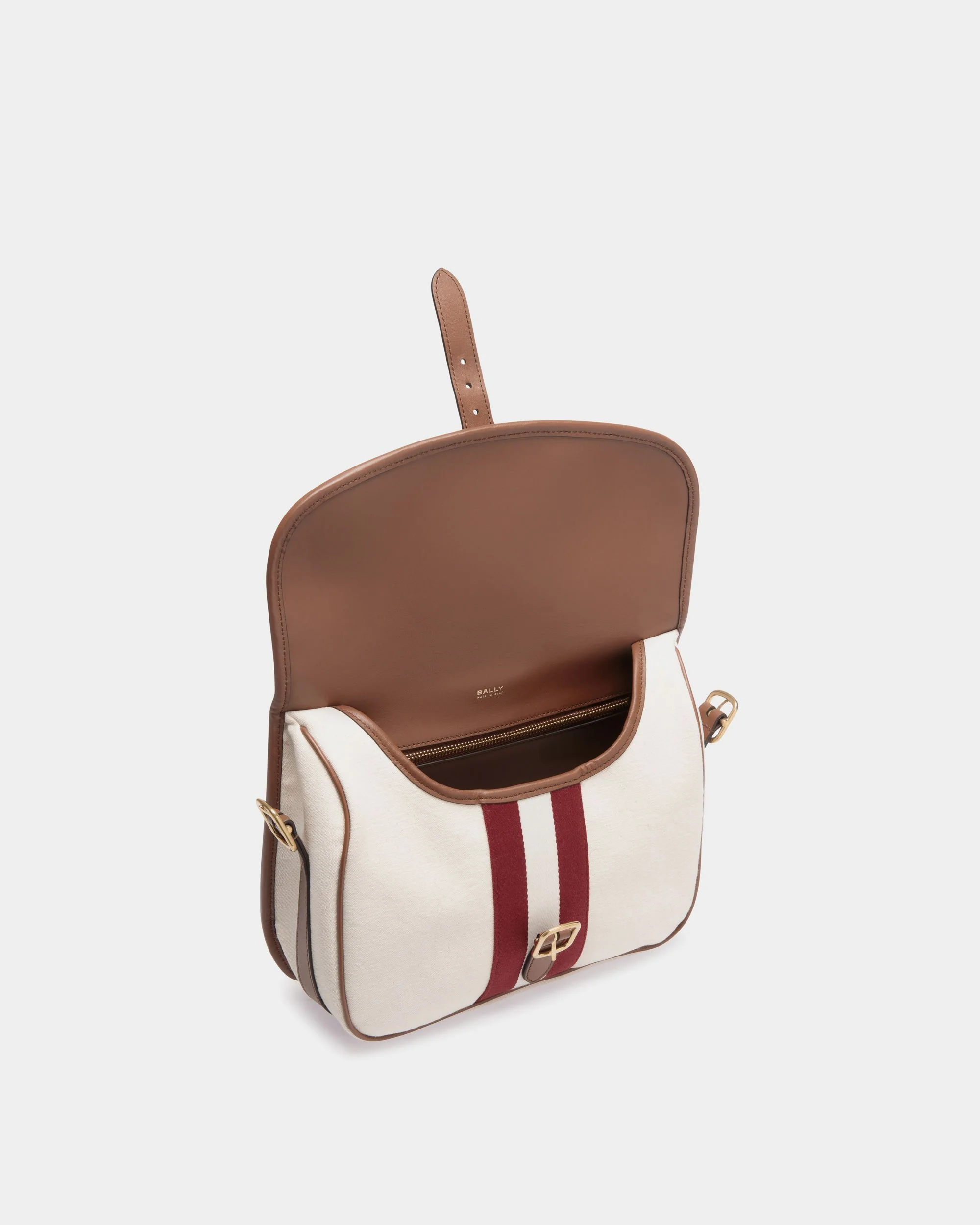Beckett Messenger Bag in White Canvas - Image 4