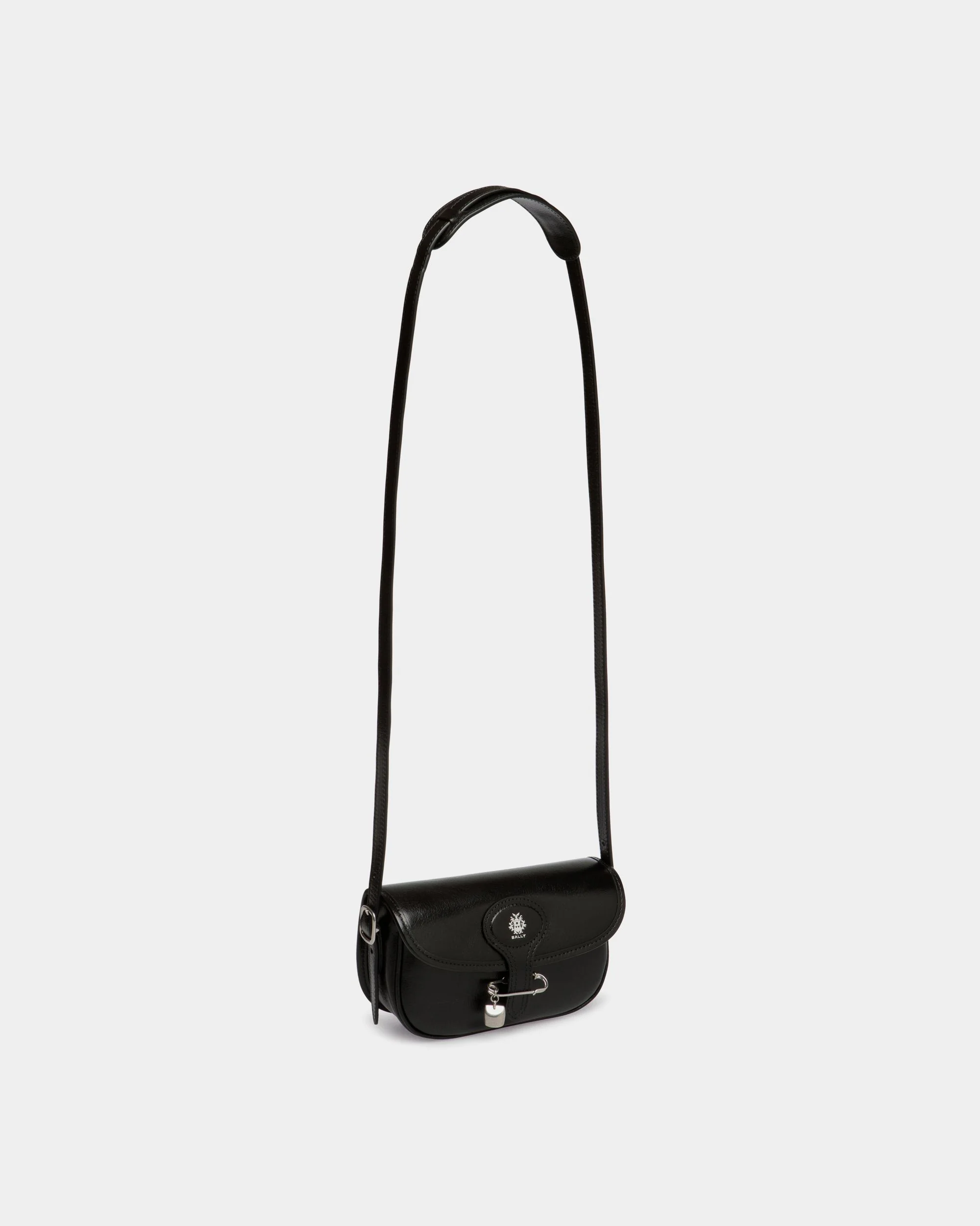 Beckett Minibag in Black Leather With a Bally Pin - Image 7