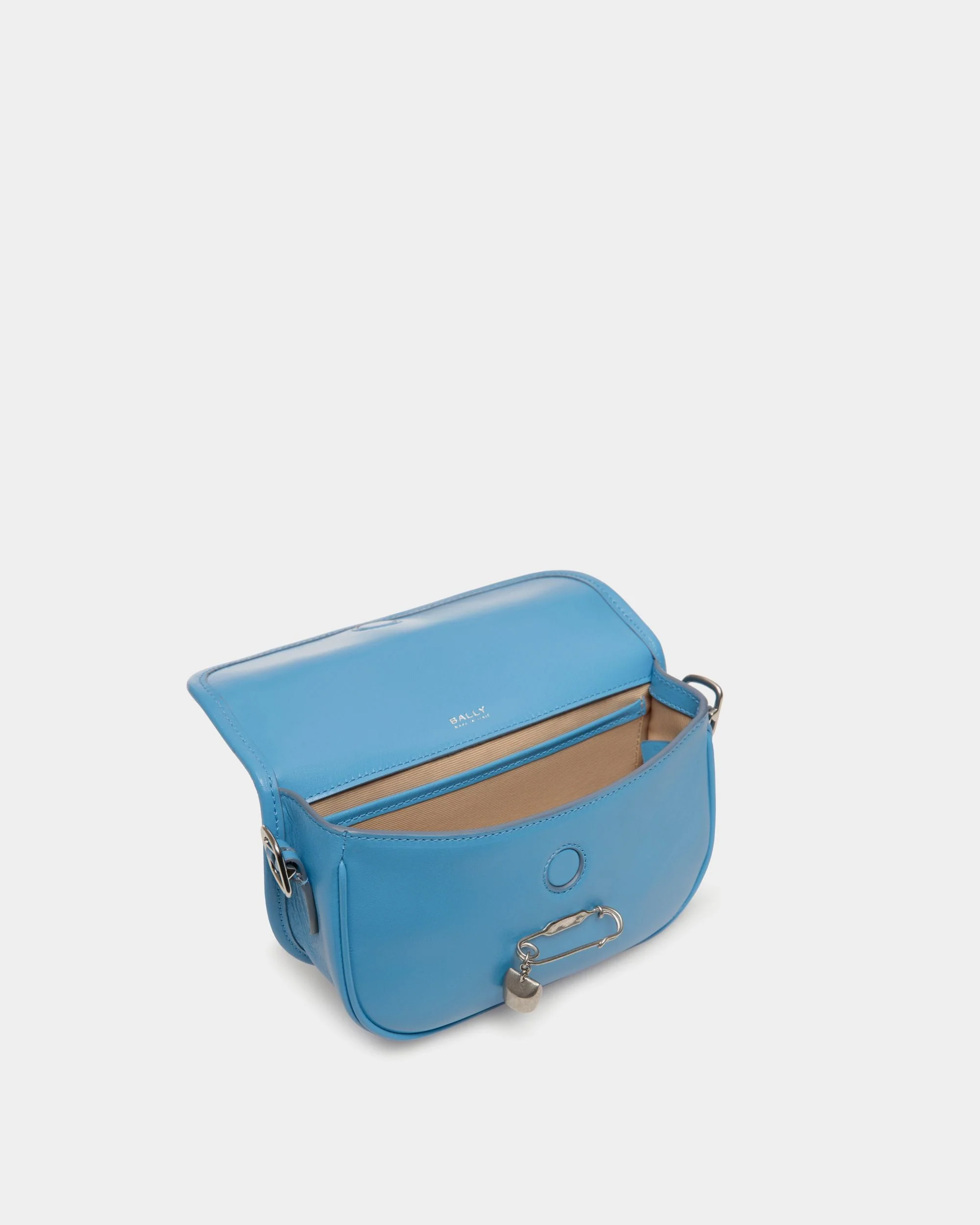 Beckett Minibag in Blue Leather With a Bally Pin - Image 5
