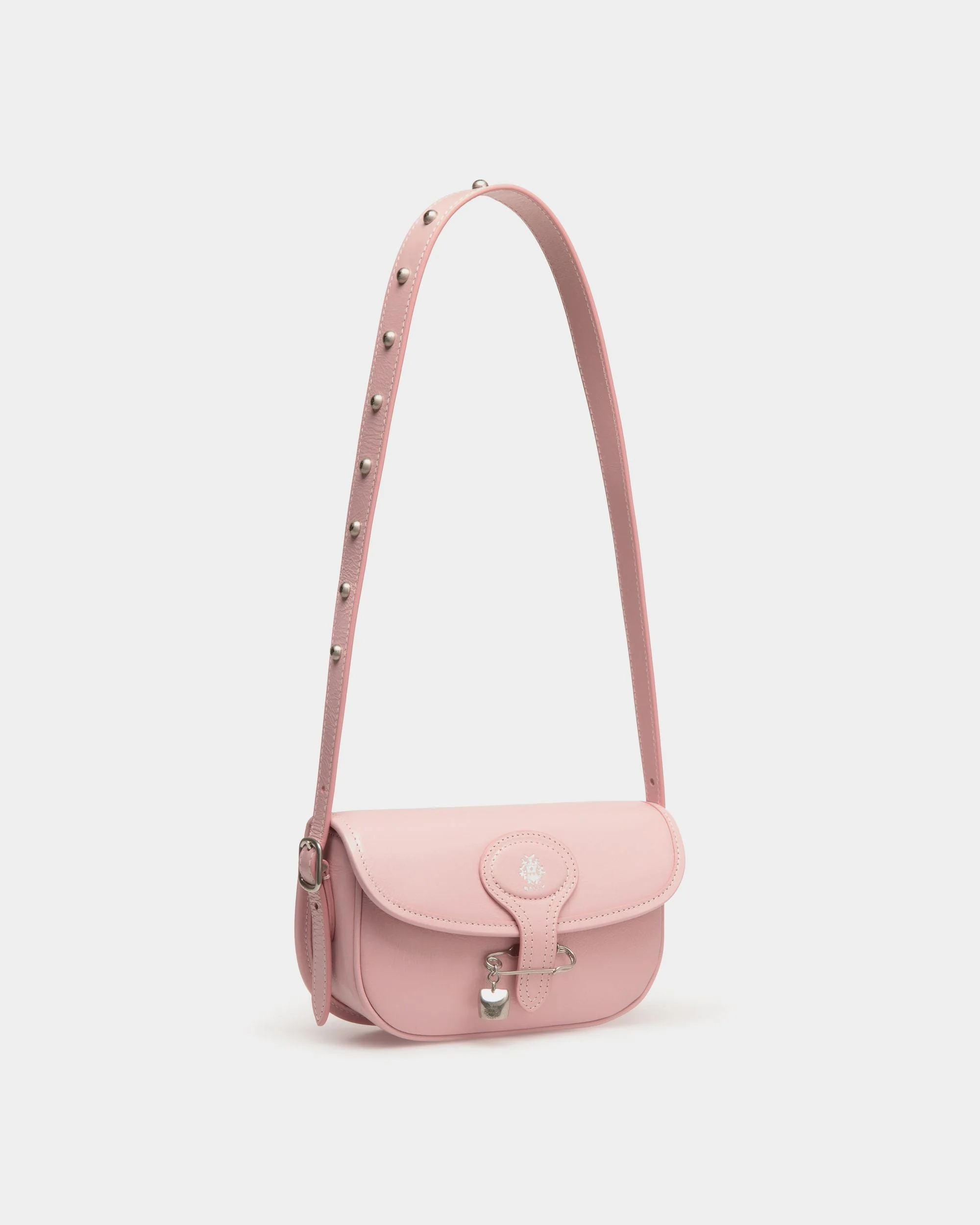 Beckett Minibag in Pink Leather With a Bally Pin - Image 4