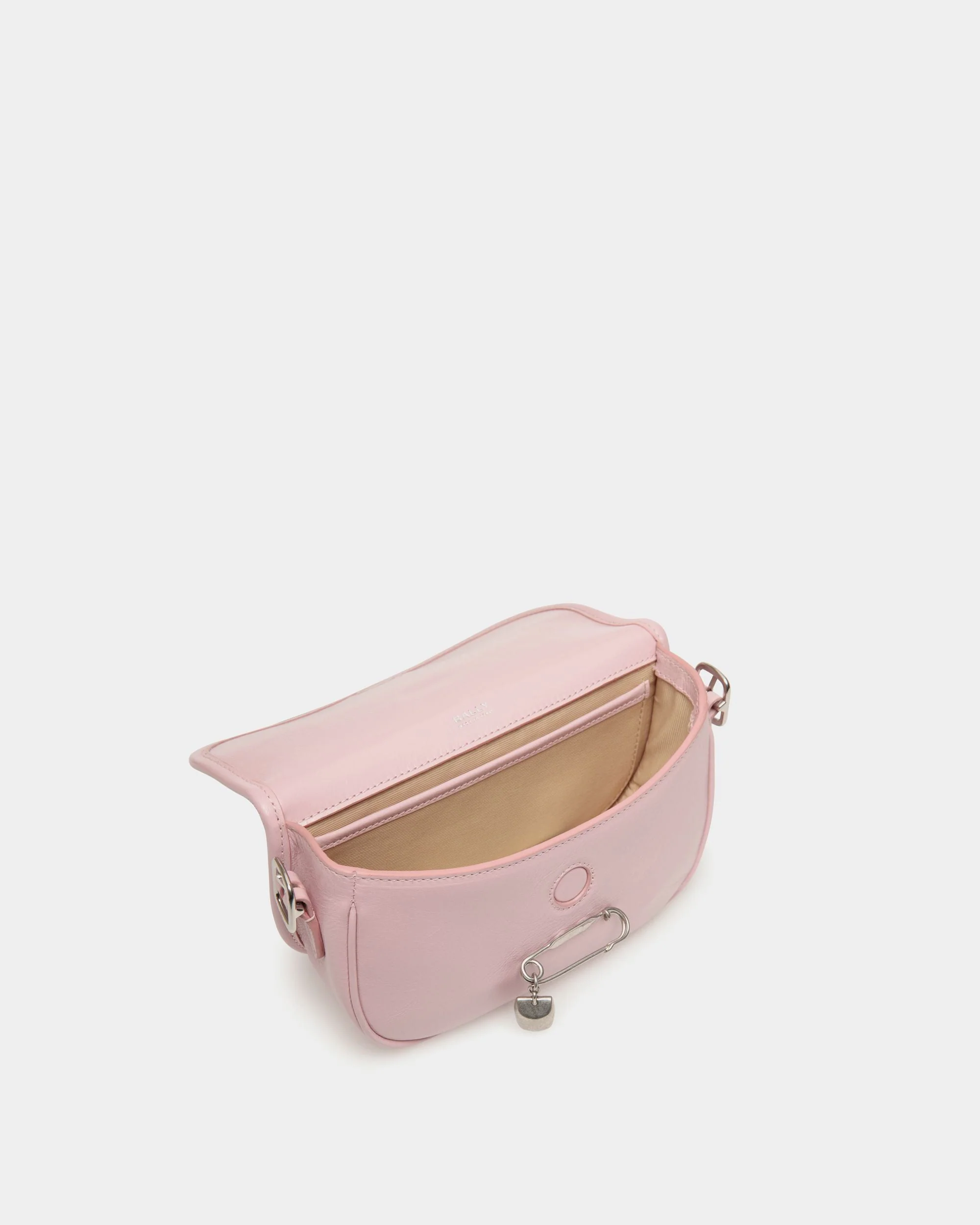 Beckett Minibag in Pink Leather With a Bally Pin - Image 5