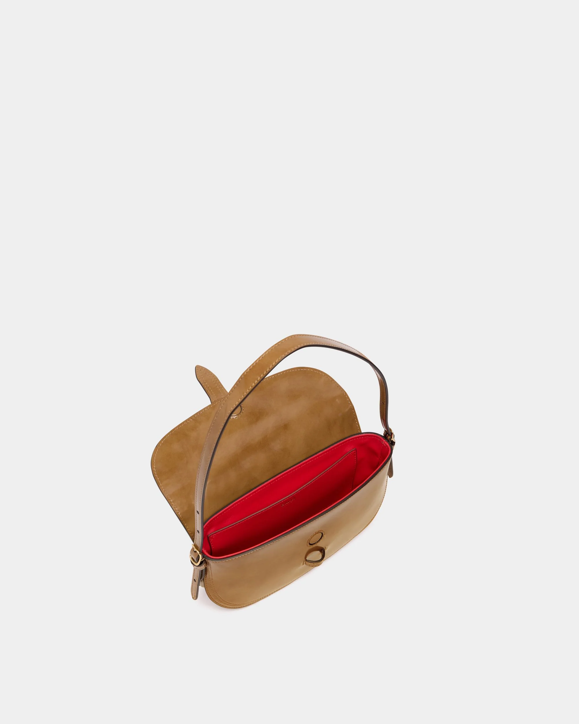 Beckett Small Shoulder Bag in Beige Brushed Leather With Studs - Image 5