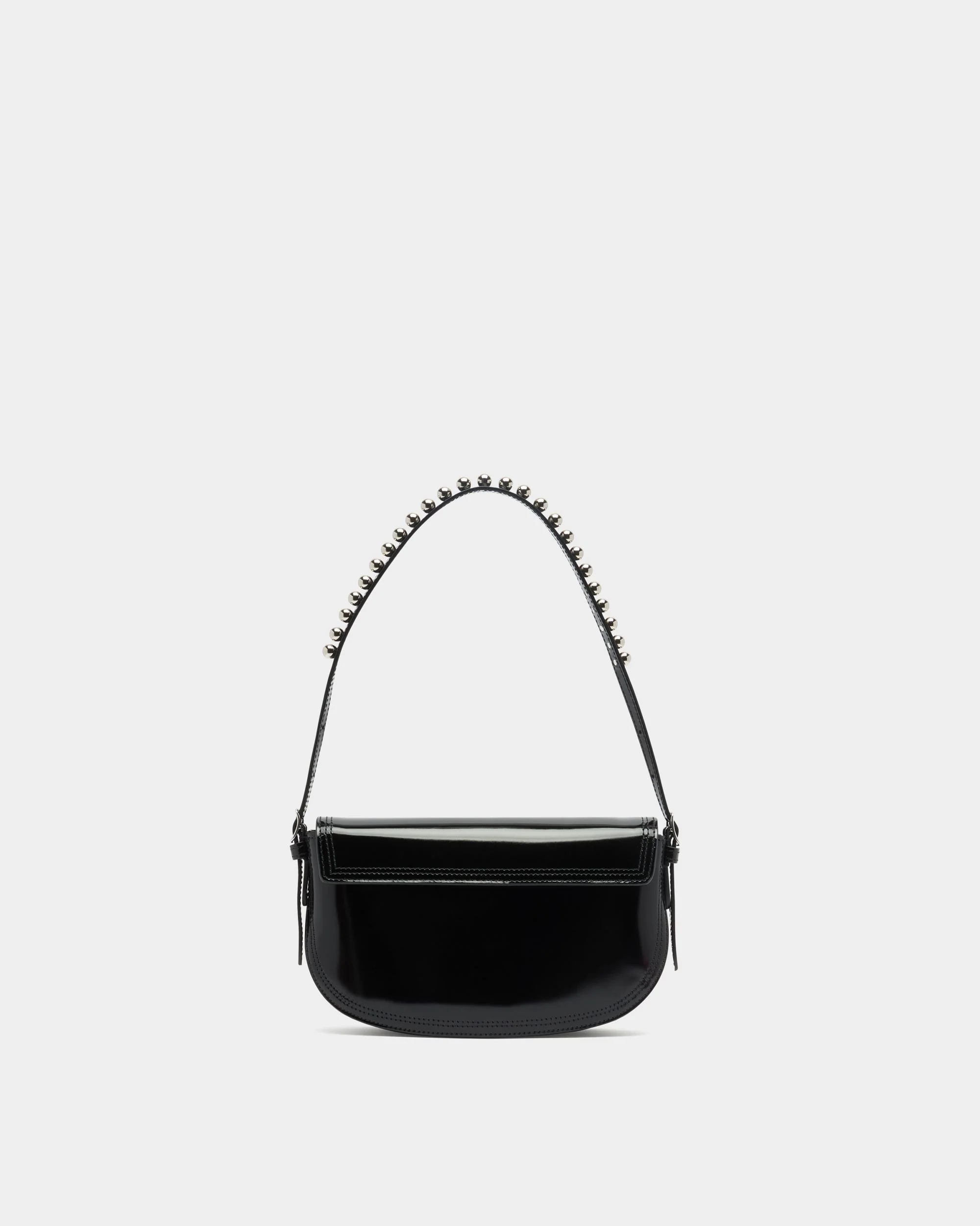 Beckett Small Shoulder Bag in Black Brushed Leather - Image 3