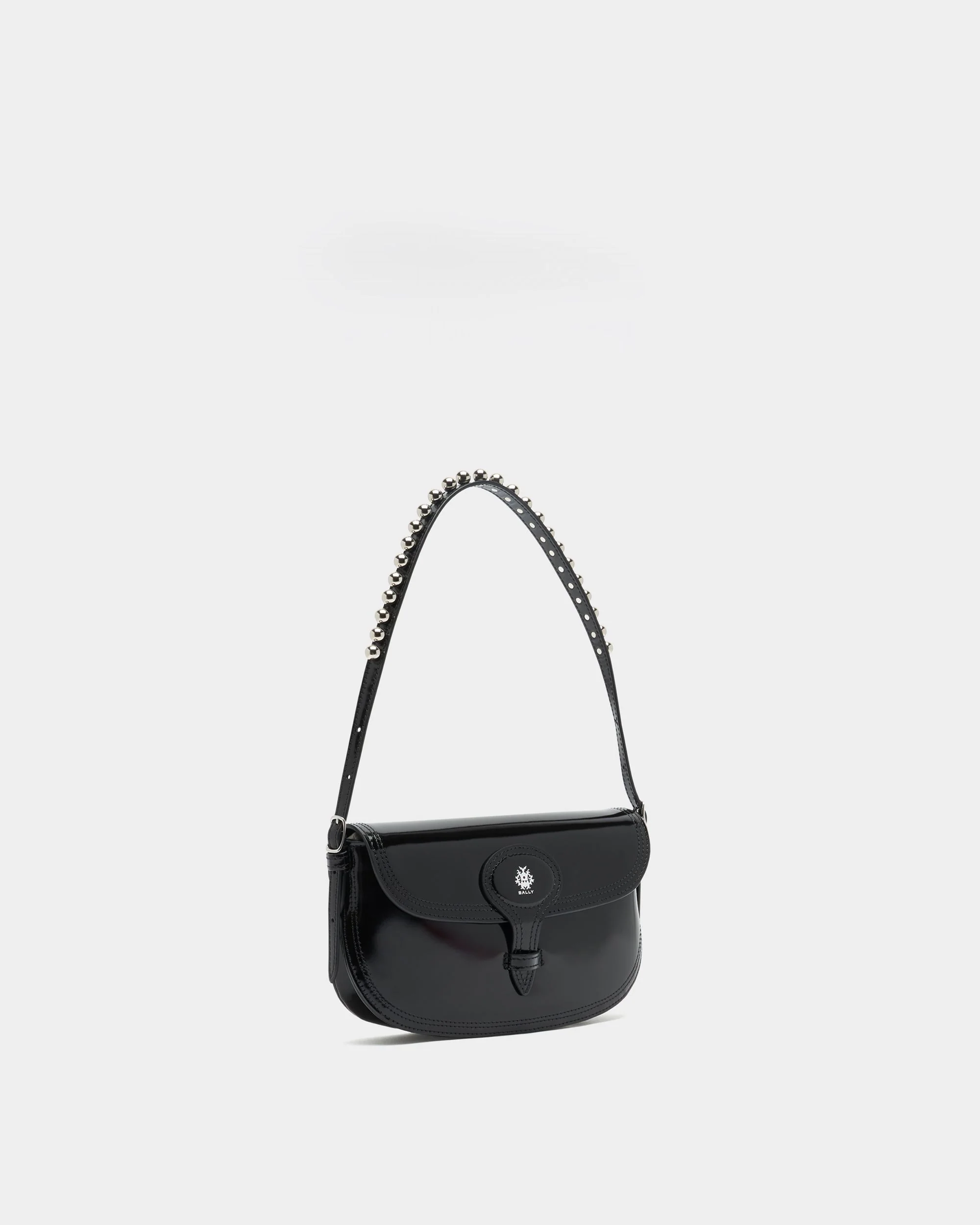 Beckett Small Shoulder Bag in Black Brushed Leather - Image 4