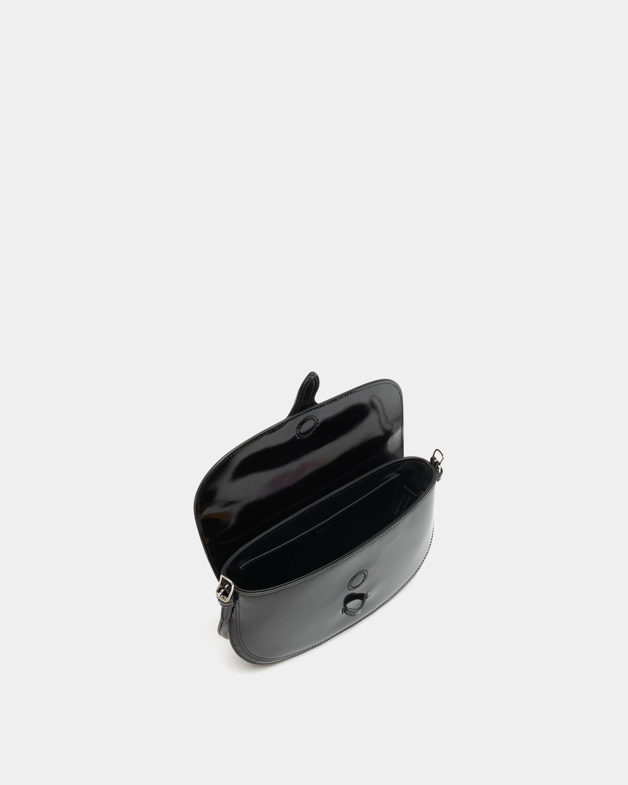 Beckett Small Shoulder Bag in Black Brushed Leather - Image 5
