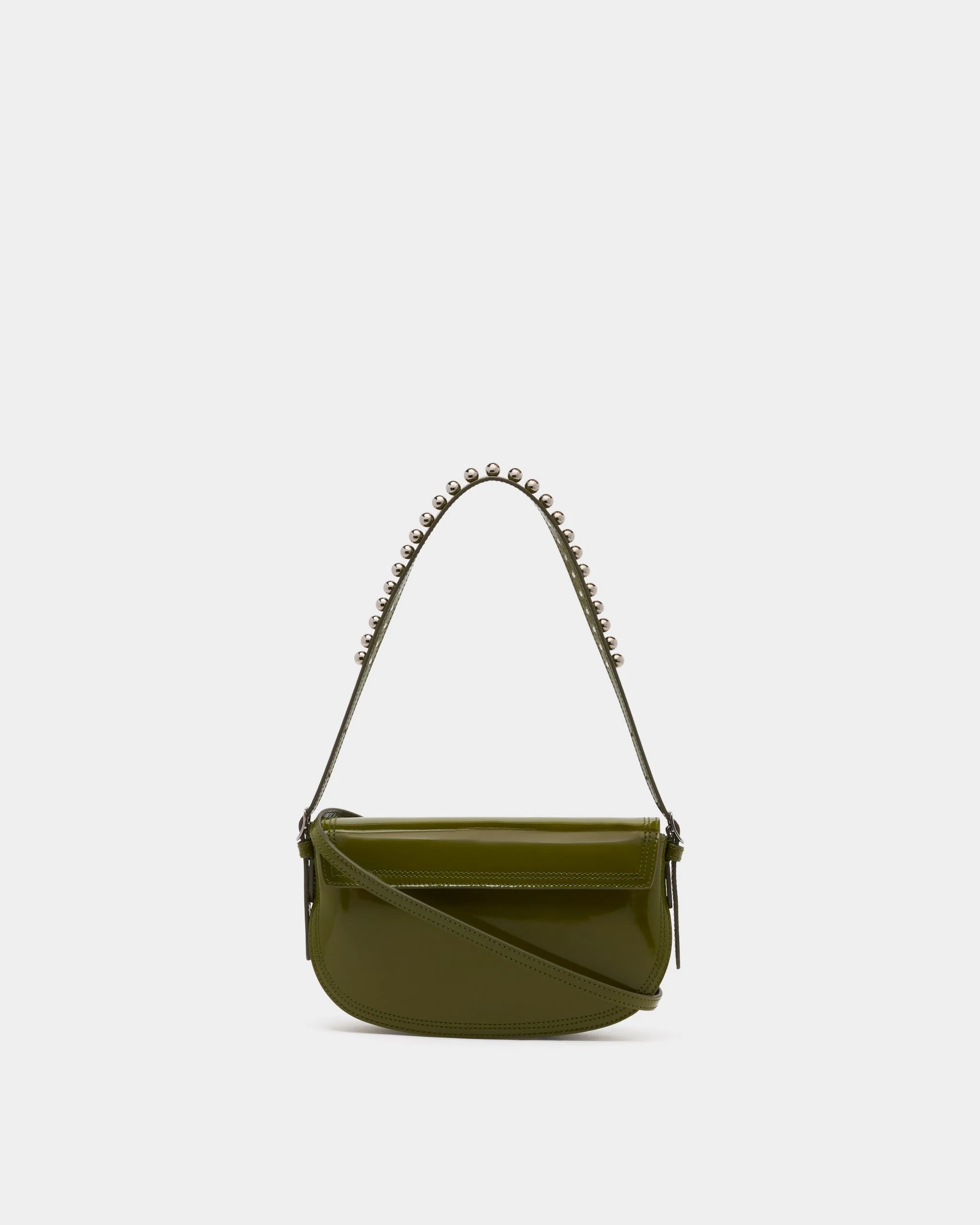 Beckett Small Shoulder Bag in Matcha Green Brushed Leather - Image 3