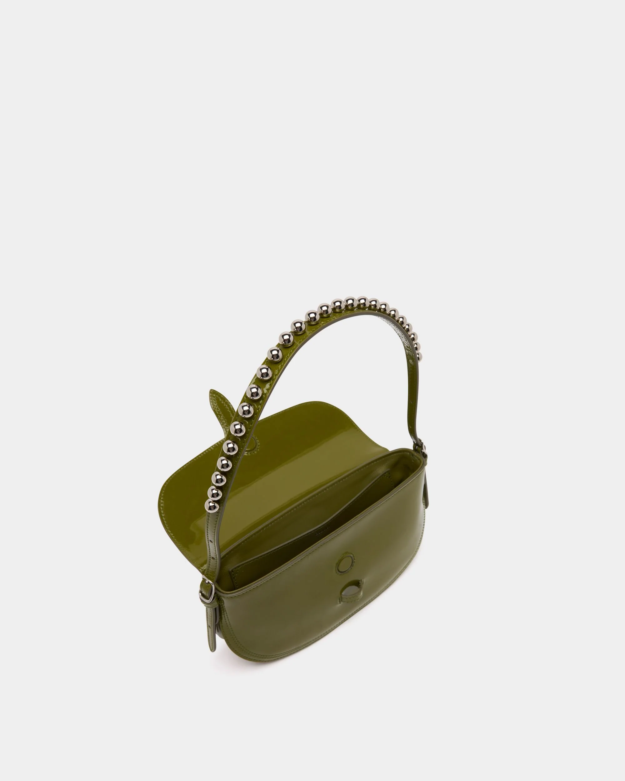 Beckett Small Shoulder Bag in Matcha Green Brushed Leather - Image 5