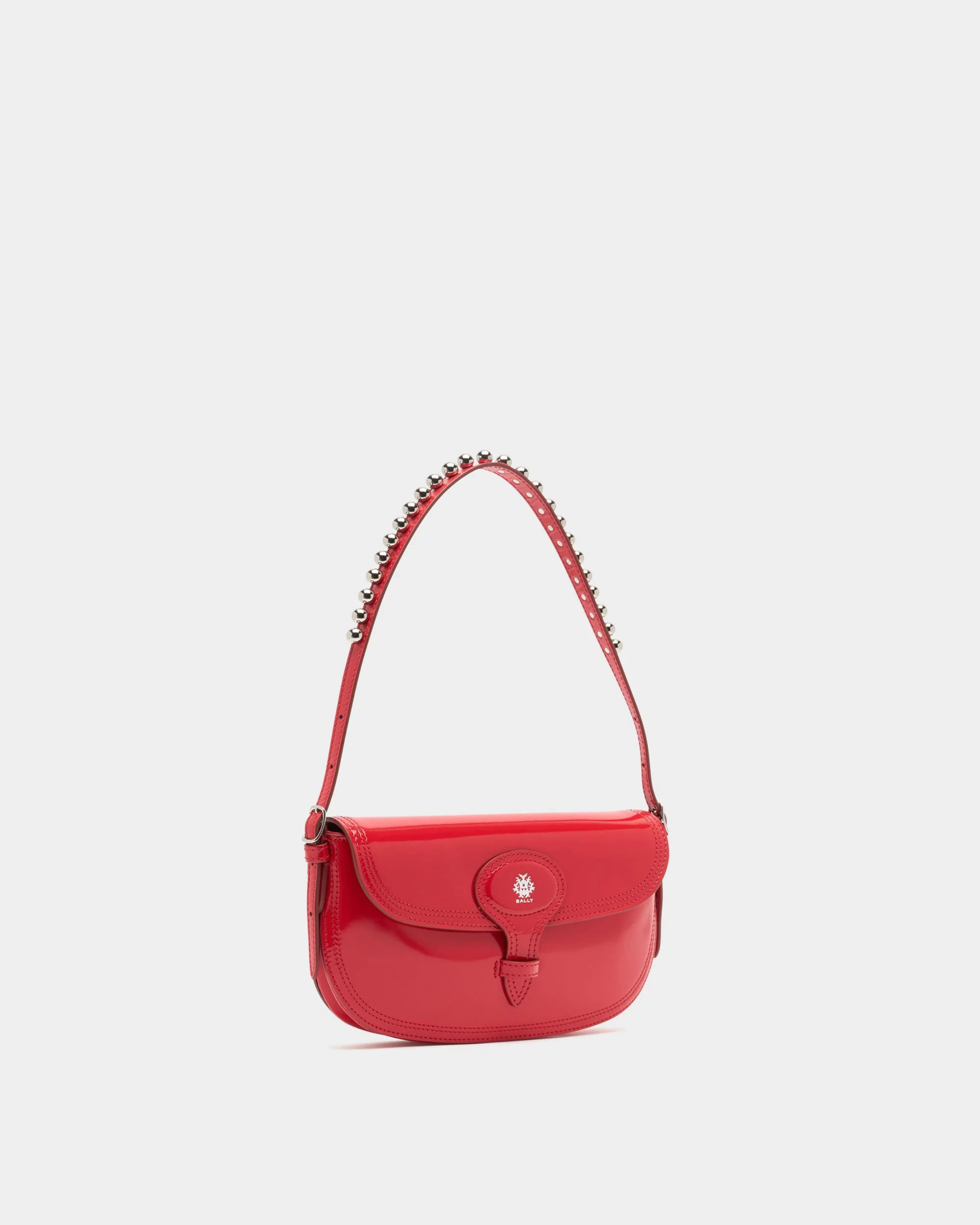 Beckett Small Shoulder Bag in Red Brushed Leather - Image 4