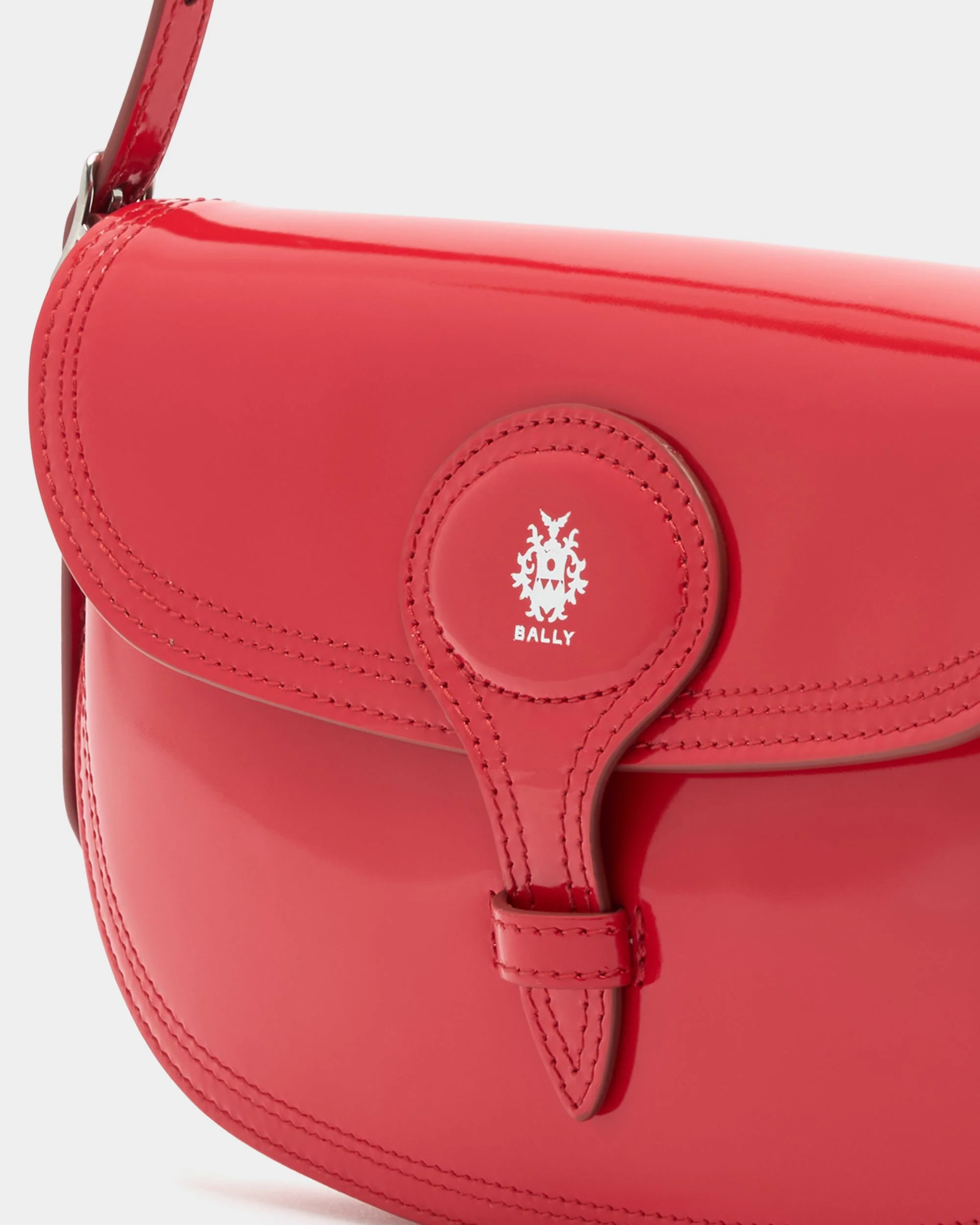 Beckett Small Shoulder Bag in Red Brushed Leather - Image 6