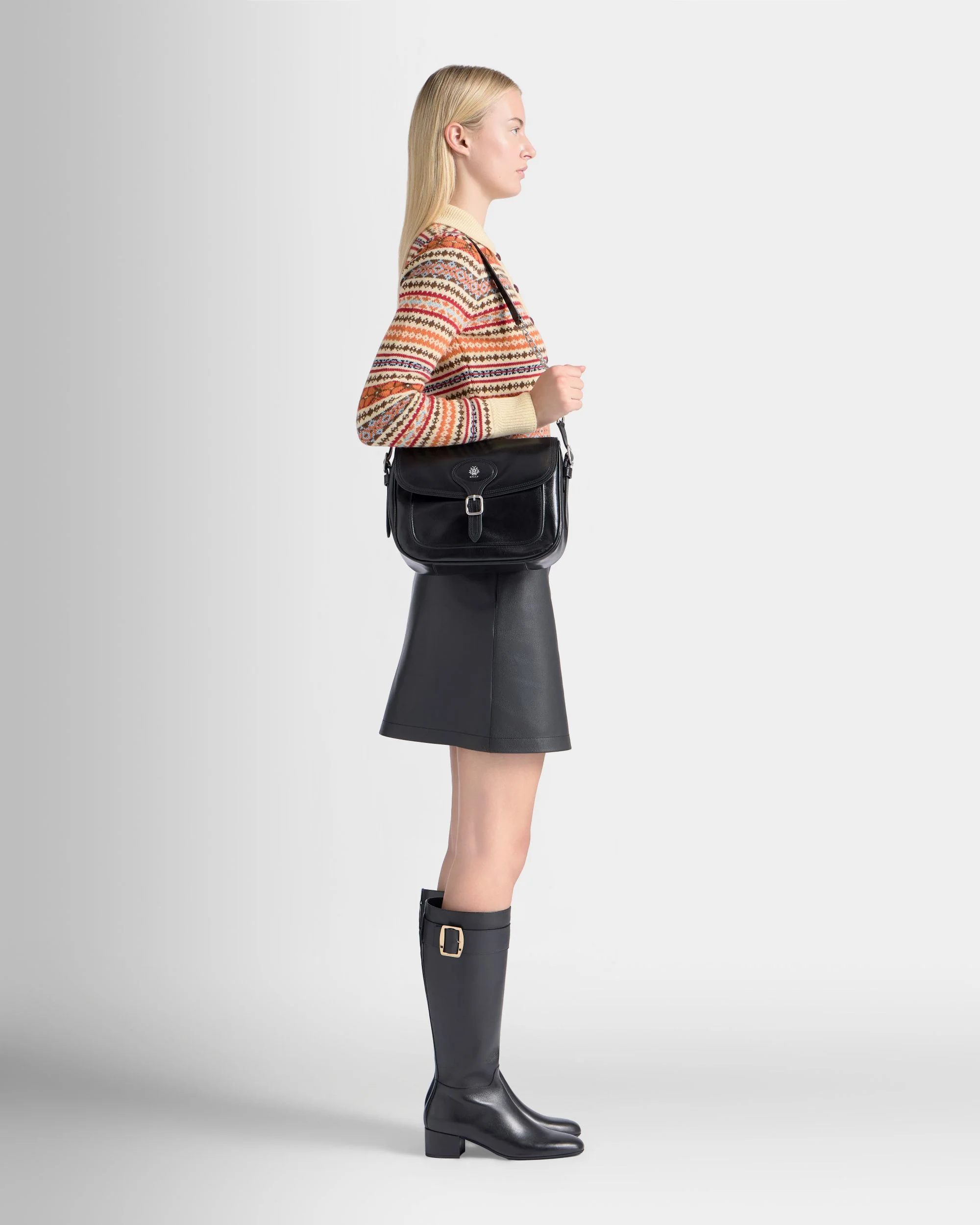 Beckett Soft Crossbody Bag in Black Leather - Image 2