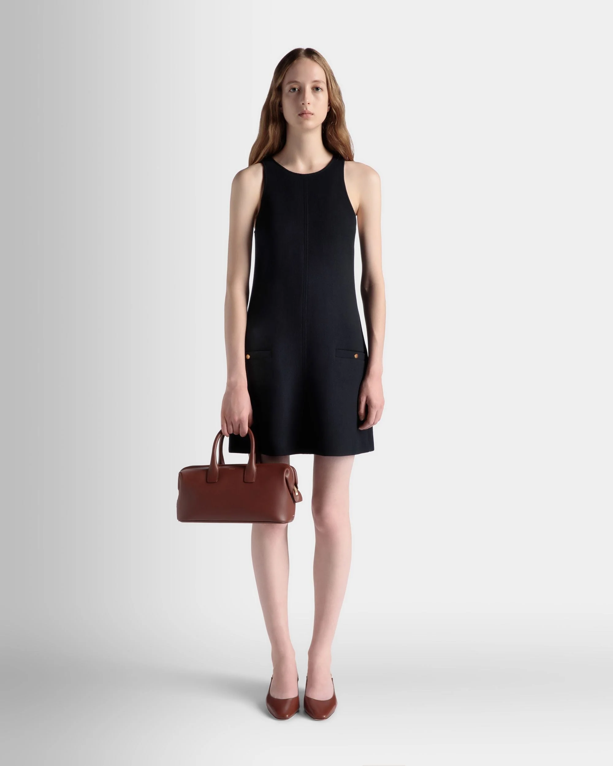 Belle Small Top Handle Bag In Brown Leather - Image 2