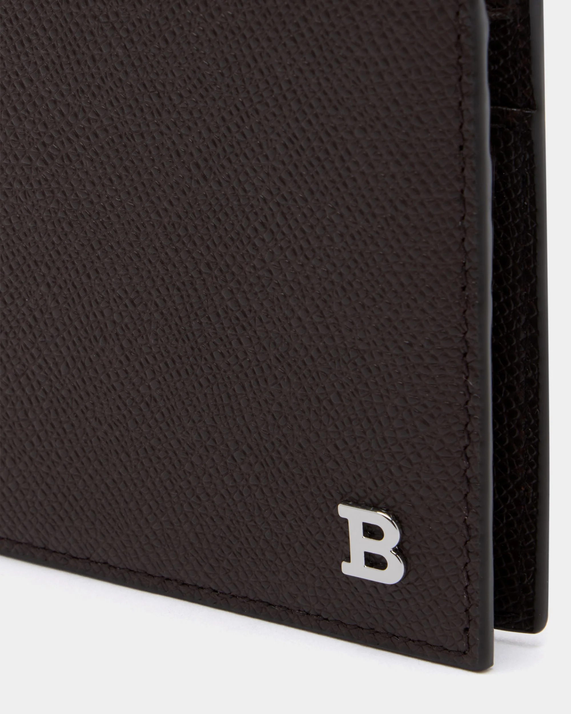 Bifold Wallet in Coffee Embossed Leather - Image 4