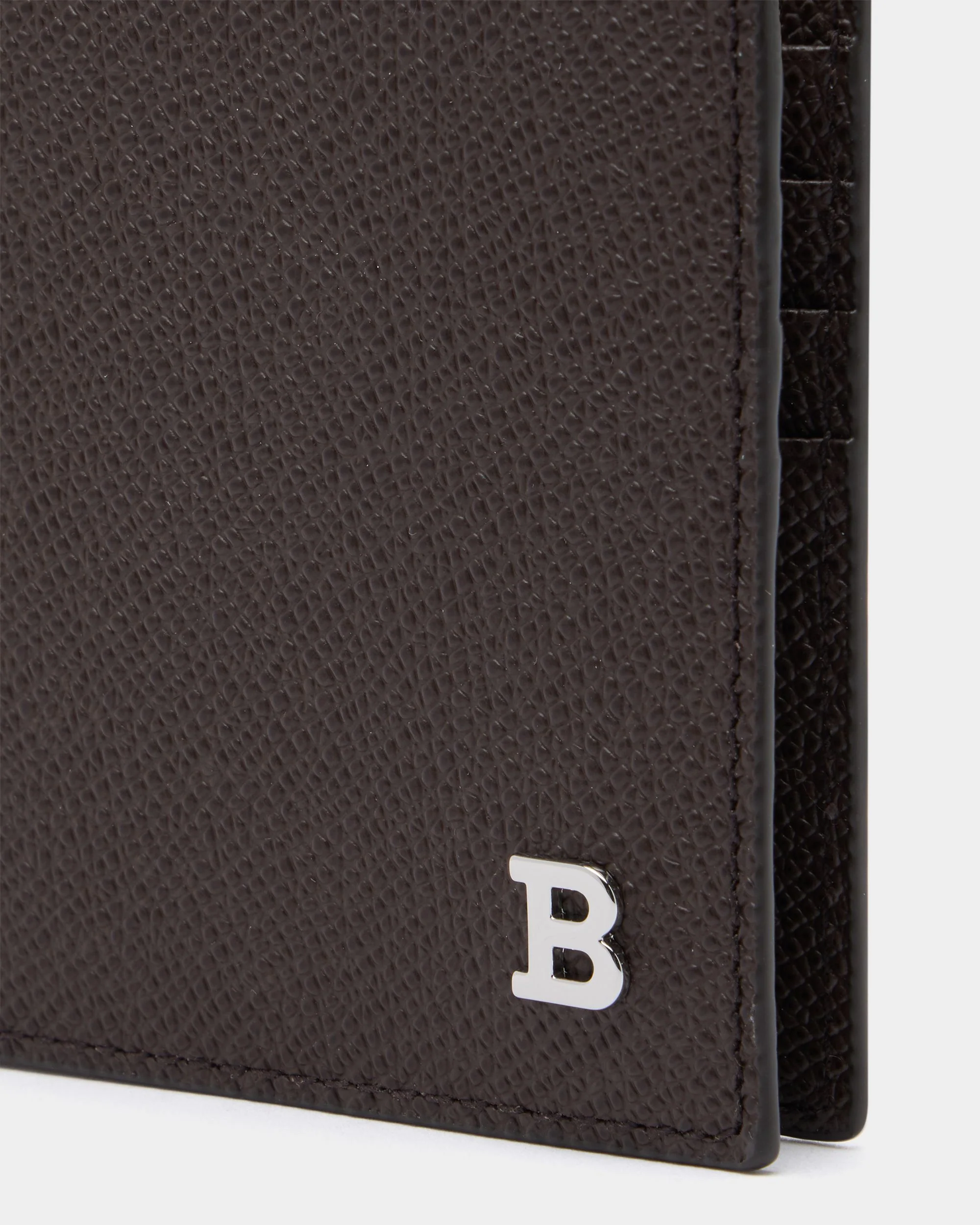 Bifold Wallet in Coffee Embossed Leather - Image 4
