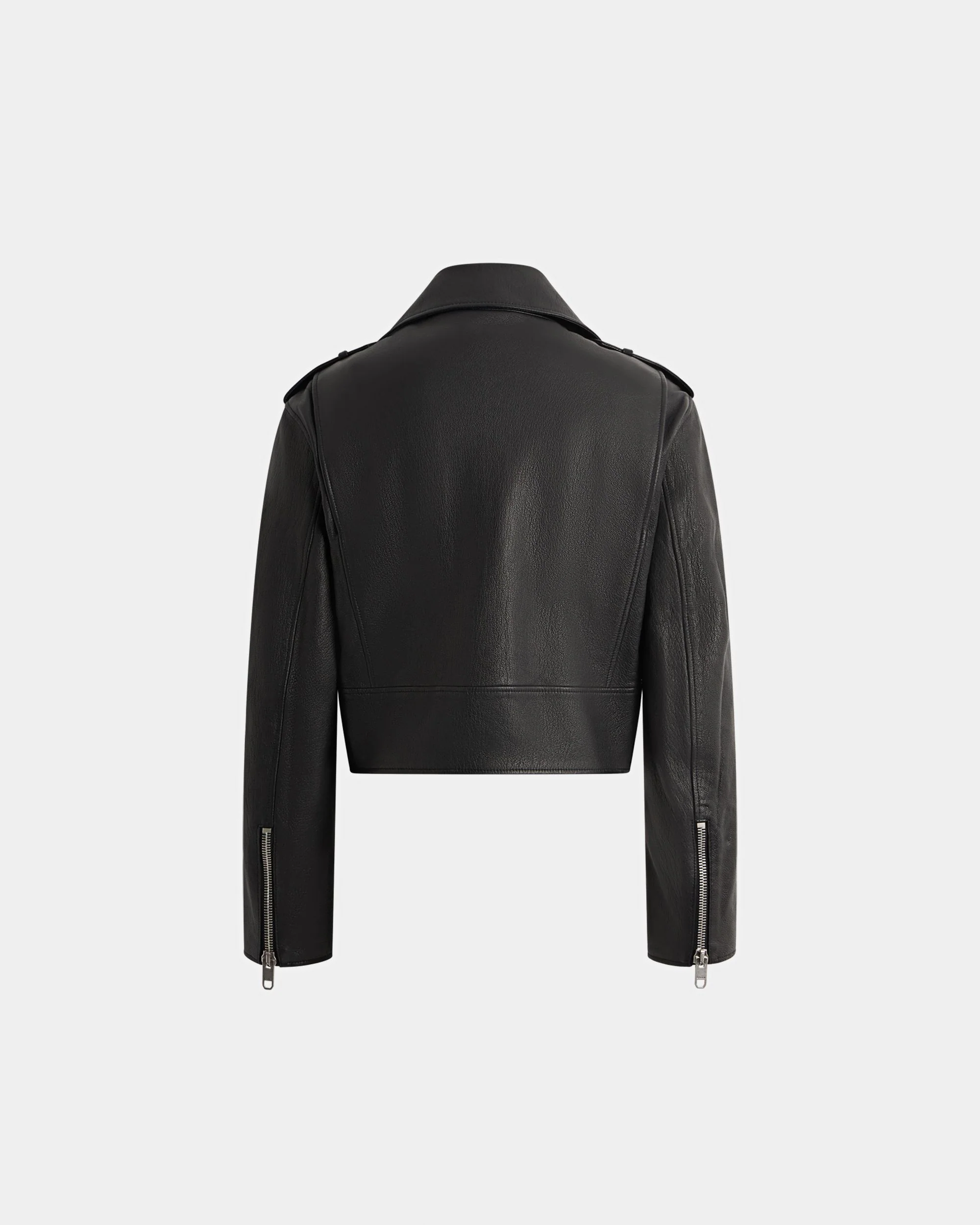 Biker Jacket in Black Leather - Image 7