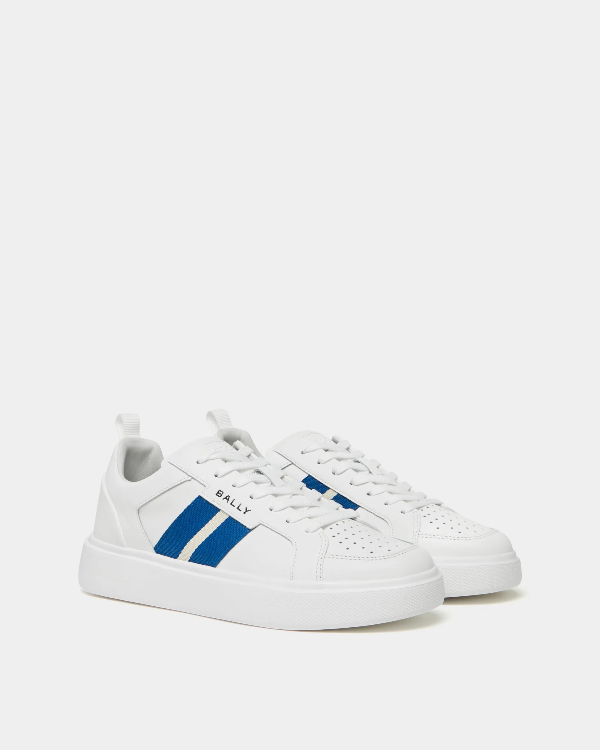 Blayze Sneaker In White and Blue Leather - Image 2