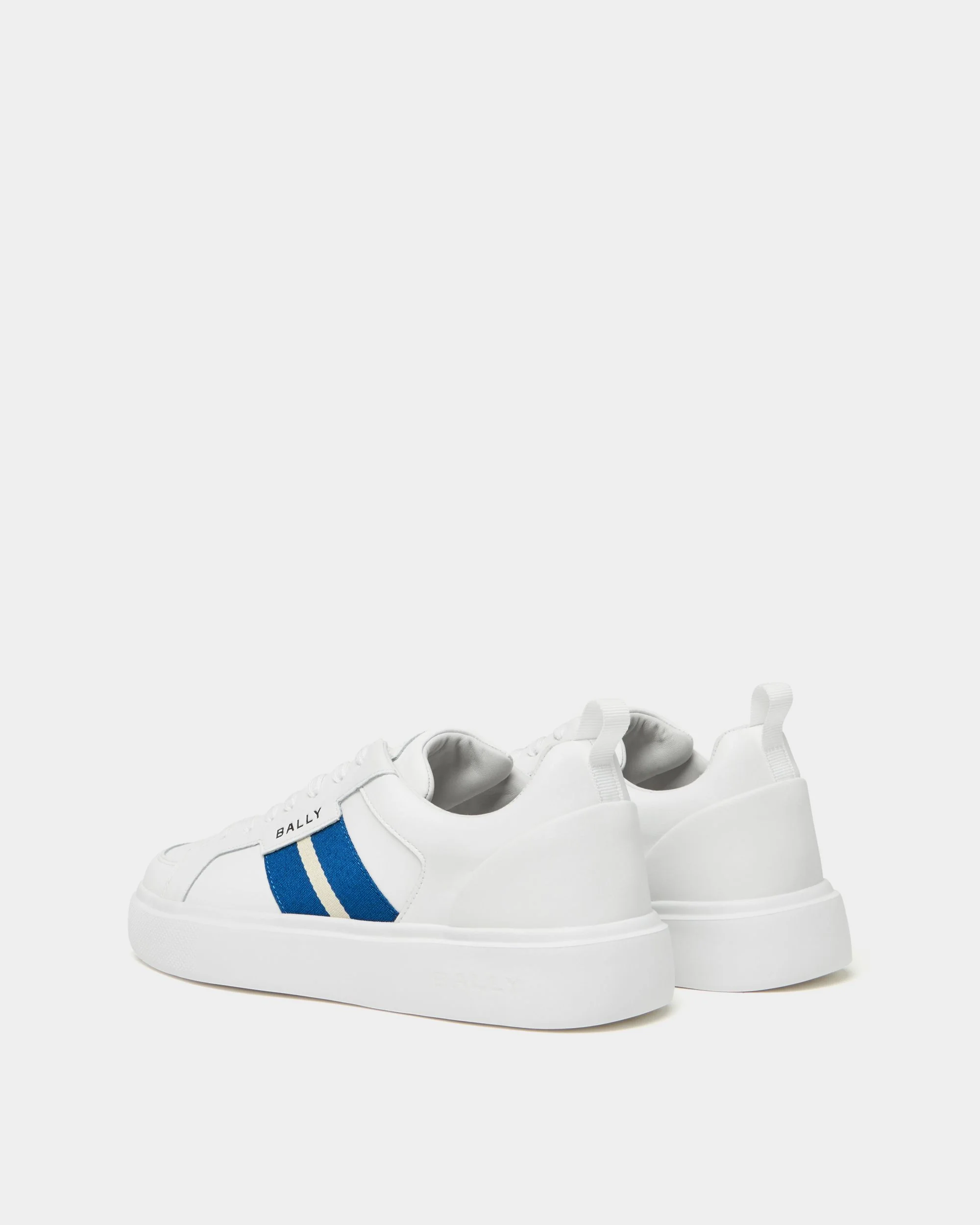 Blayze Sneaker In White and Blue Leather - Image 3