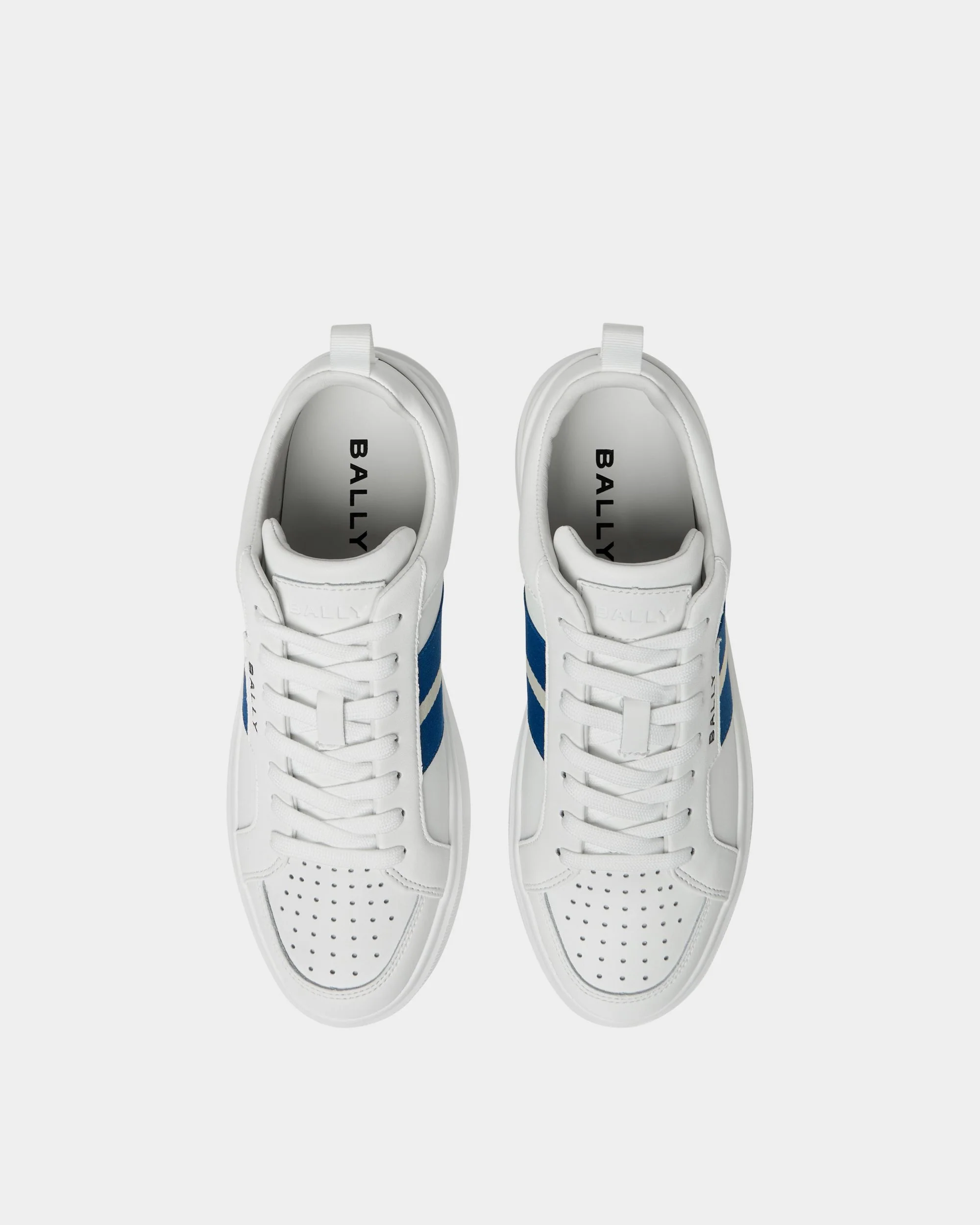 Blayze Sneaker In White and Blue Leather - Image 4