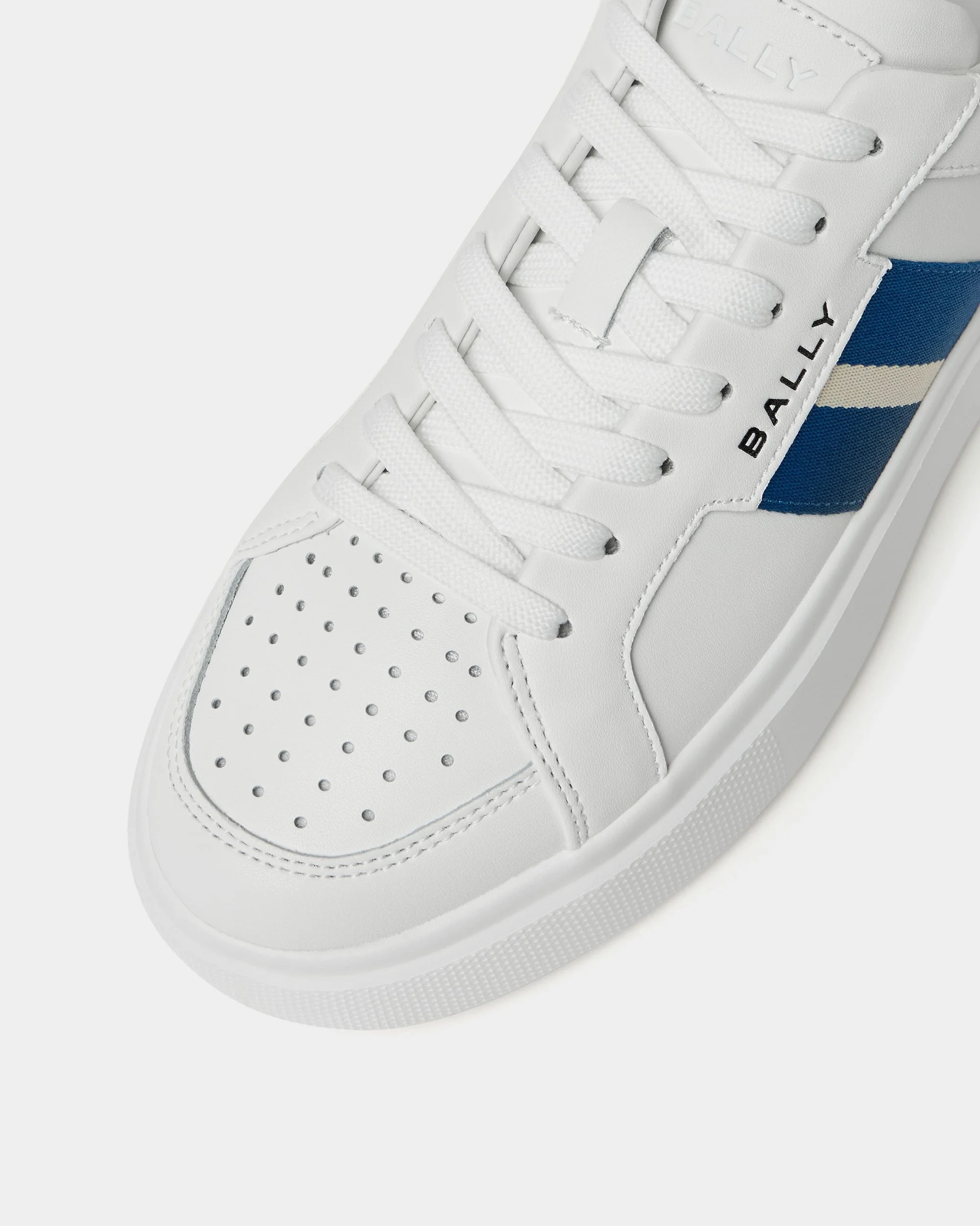 Blayze Sneaker In White and Blue Leather - Image 5
