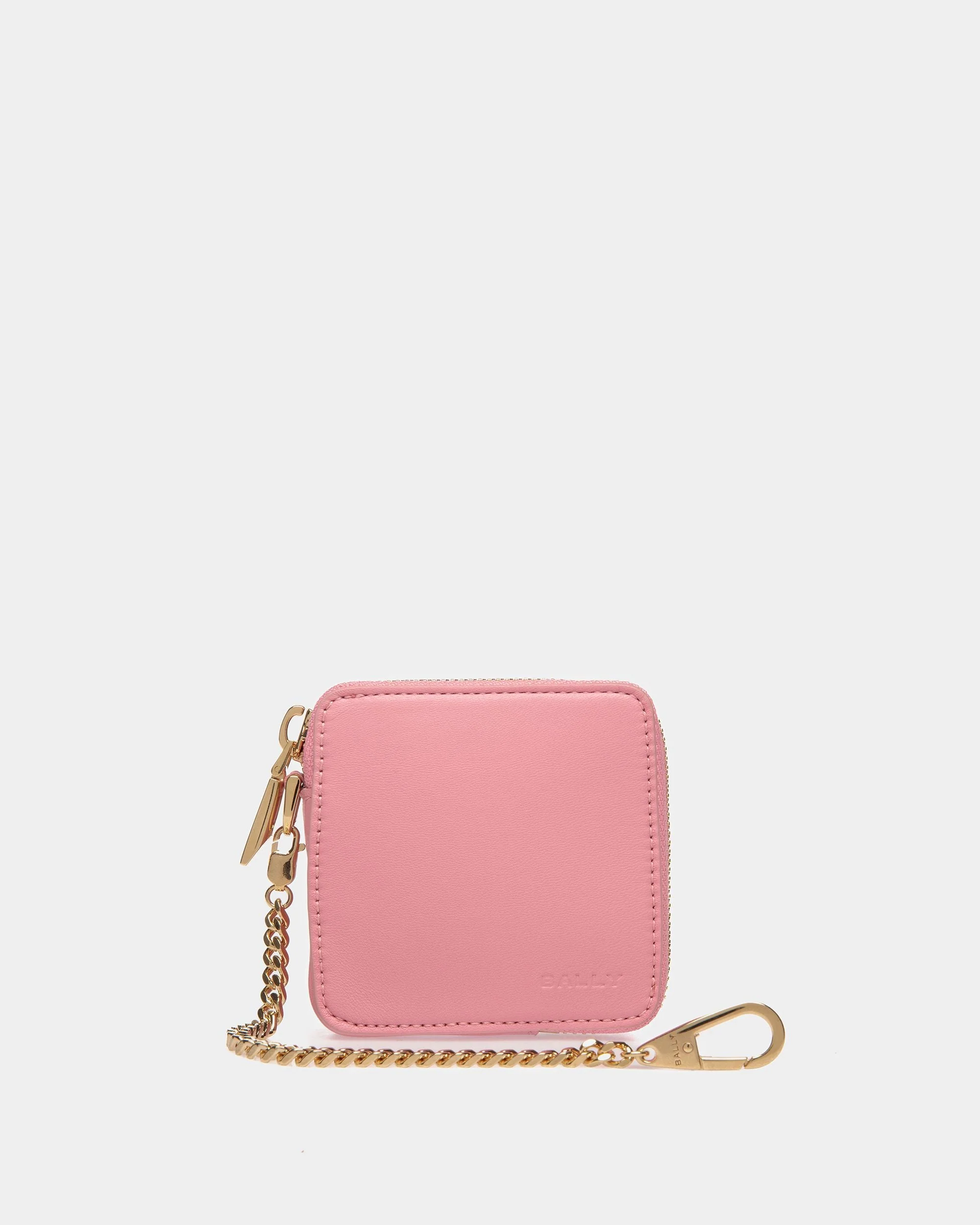 Block Zipped Coin Purse In Leather