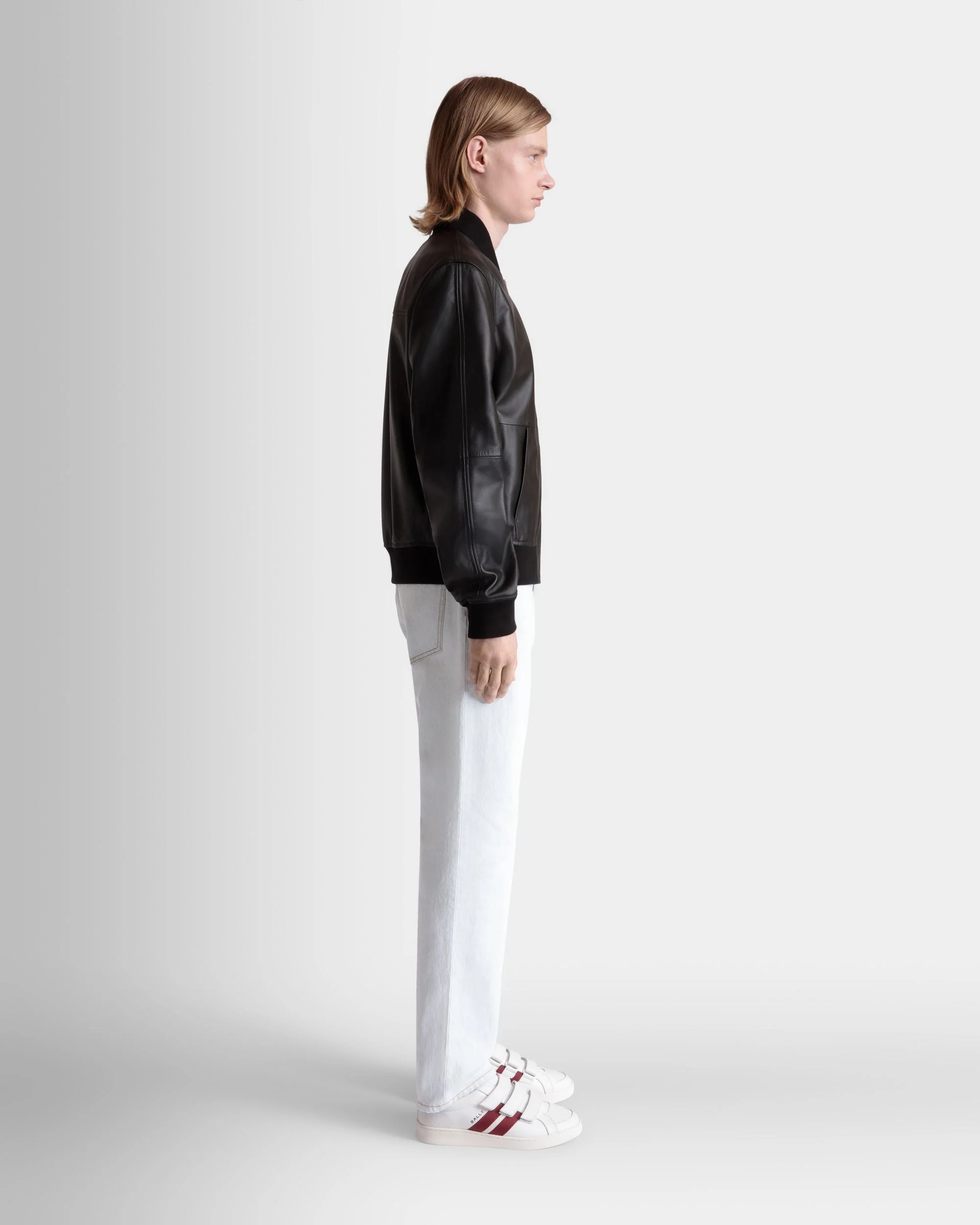 Bomber in Black Leather - Image 5