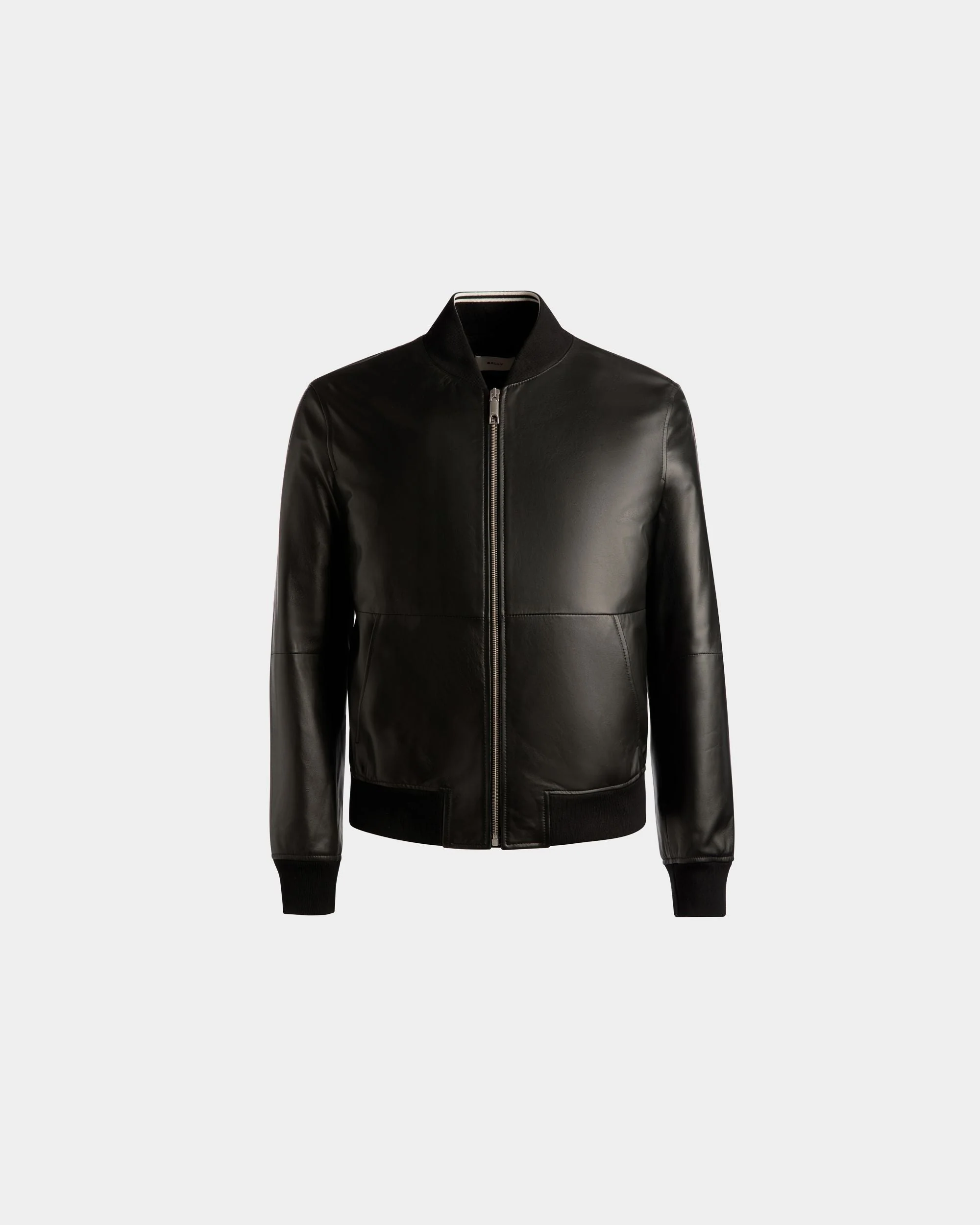 Bomber Jacket In Black Leather