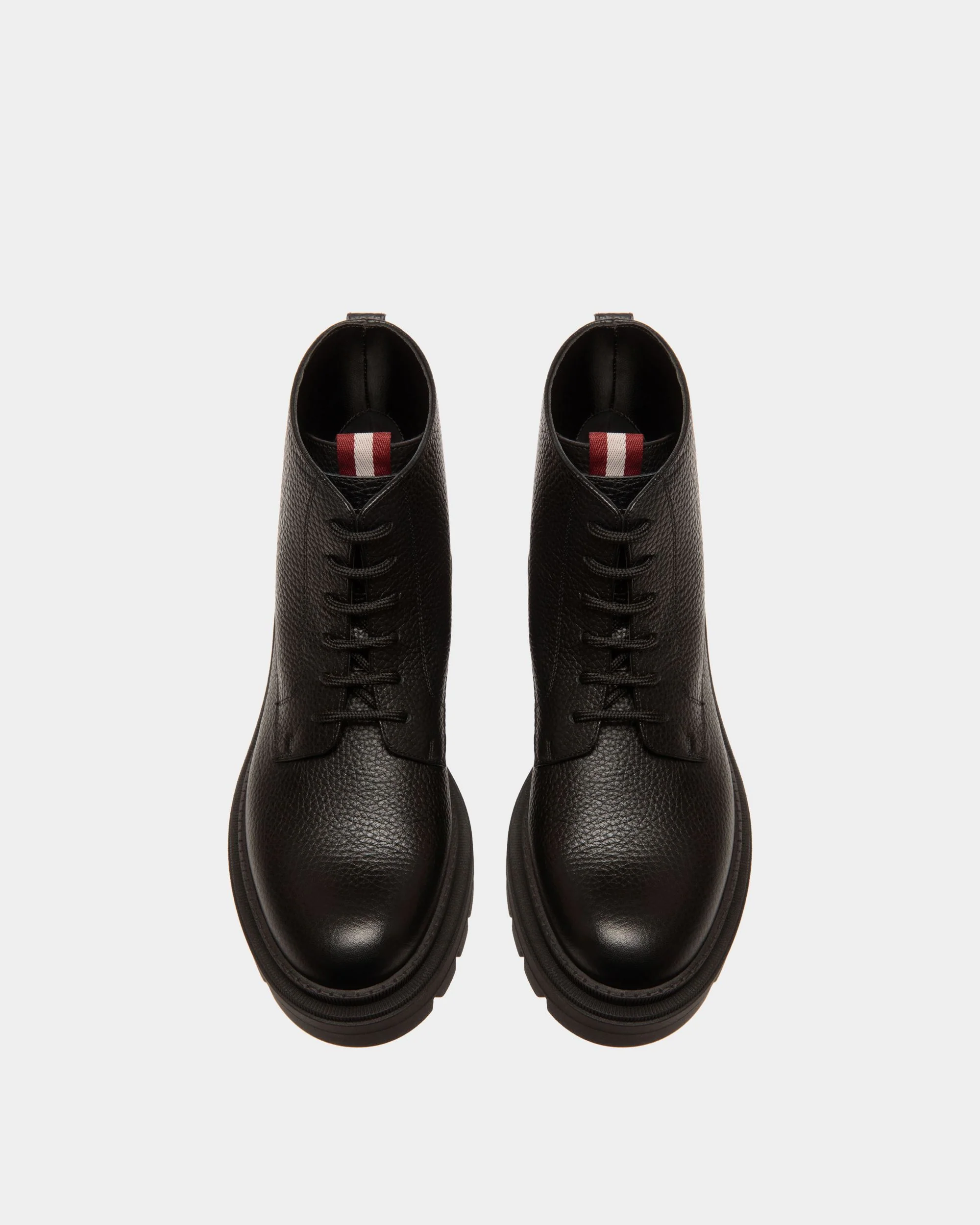 Bootie in Black Grained Leather - Image 4