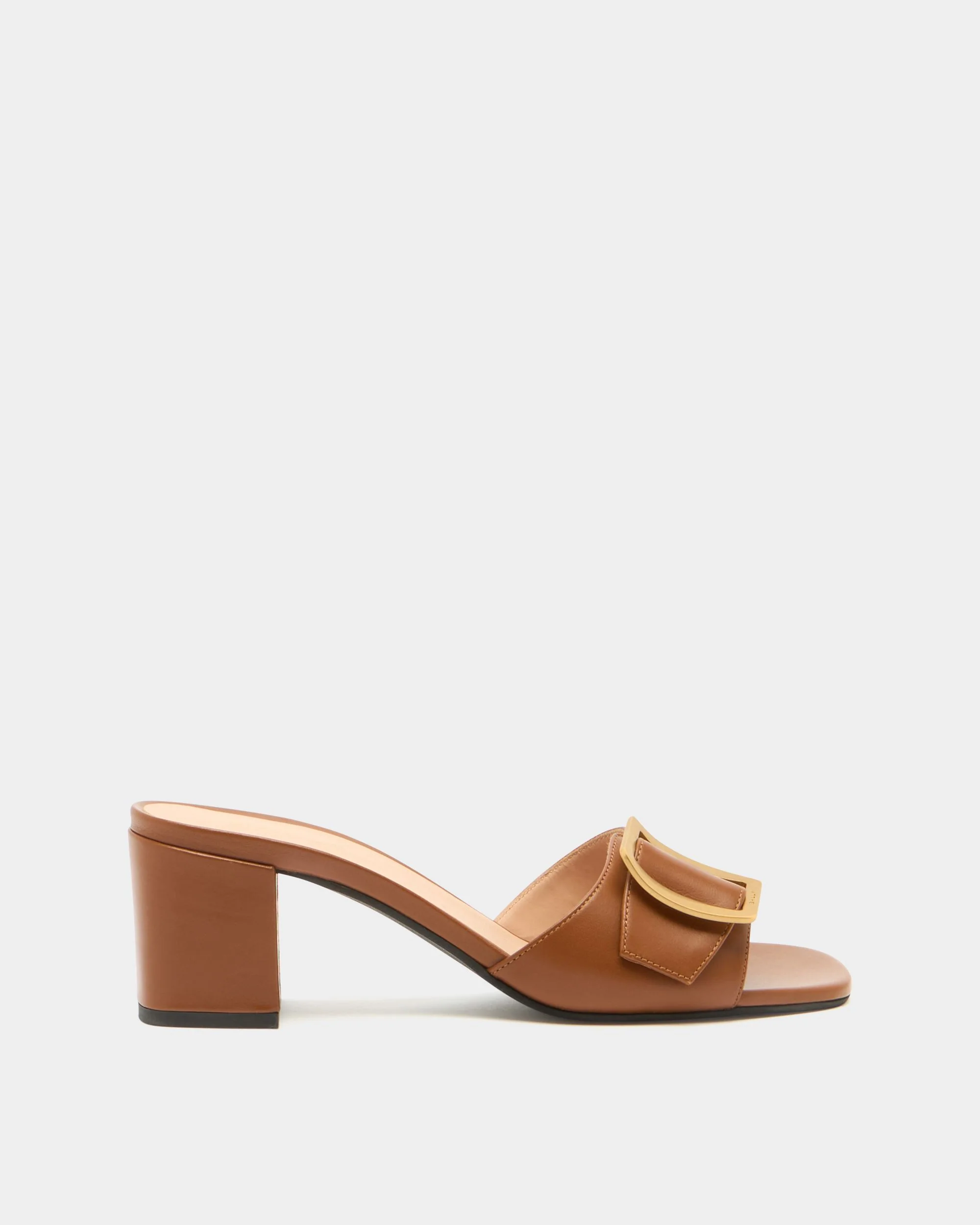 Boucle Mule in Amber Brown Leather