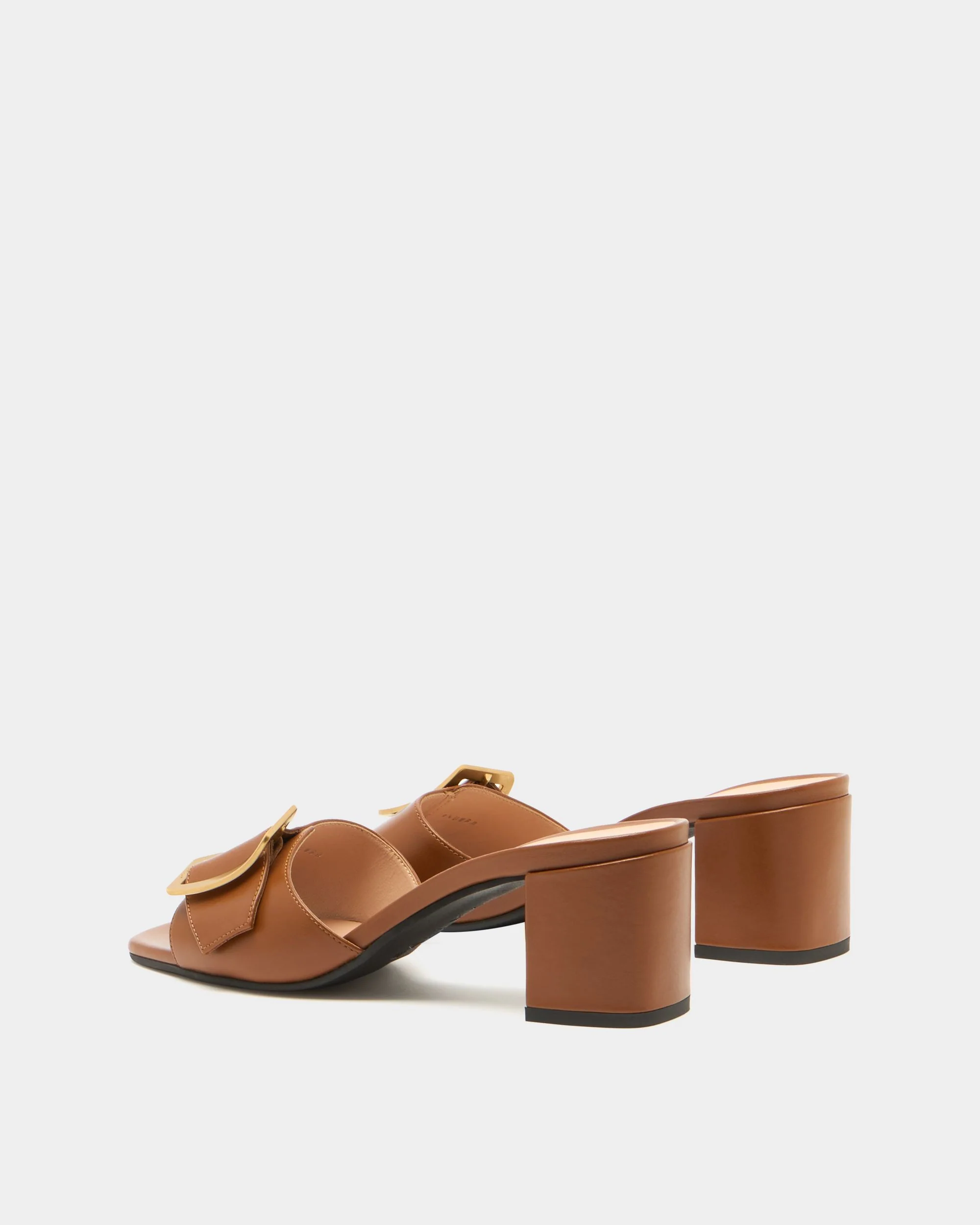 Boucle Mule in Amber Brown Leather - Image 4