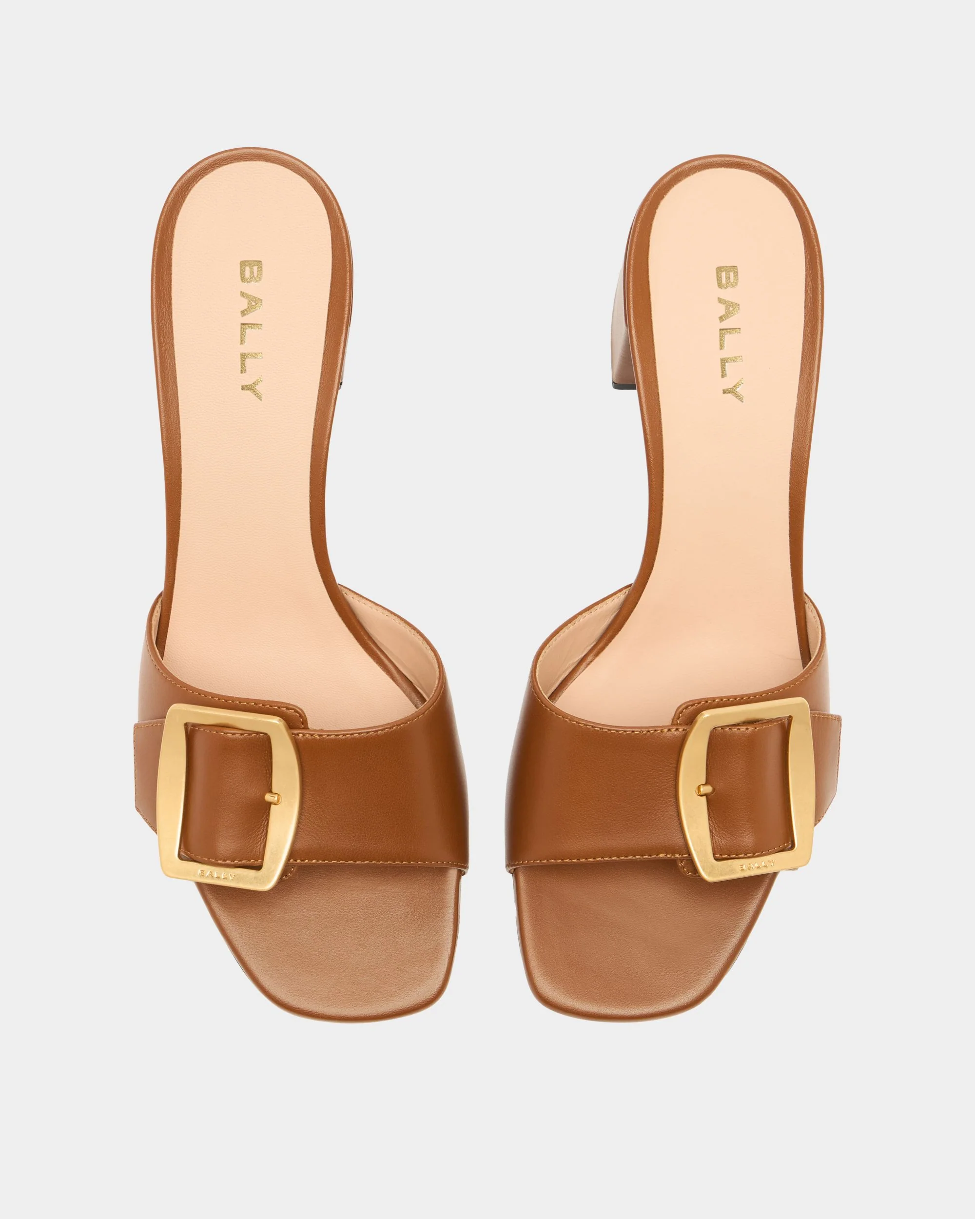 Boucle Mule in Amber Brown Leather - Image 5