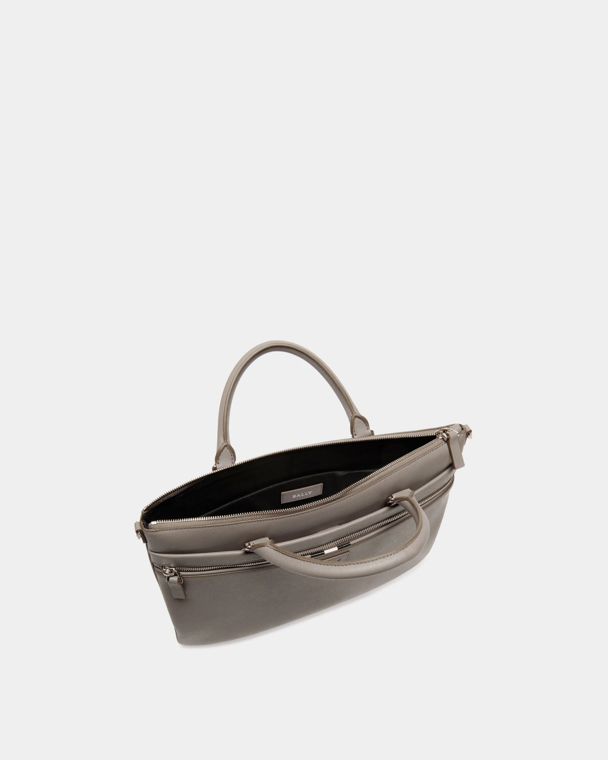 Briefcase in Beige Embossed Leather - Image 4