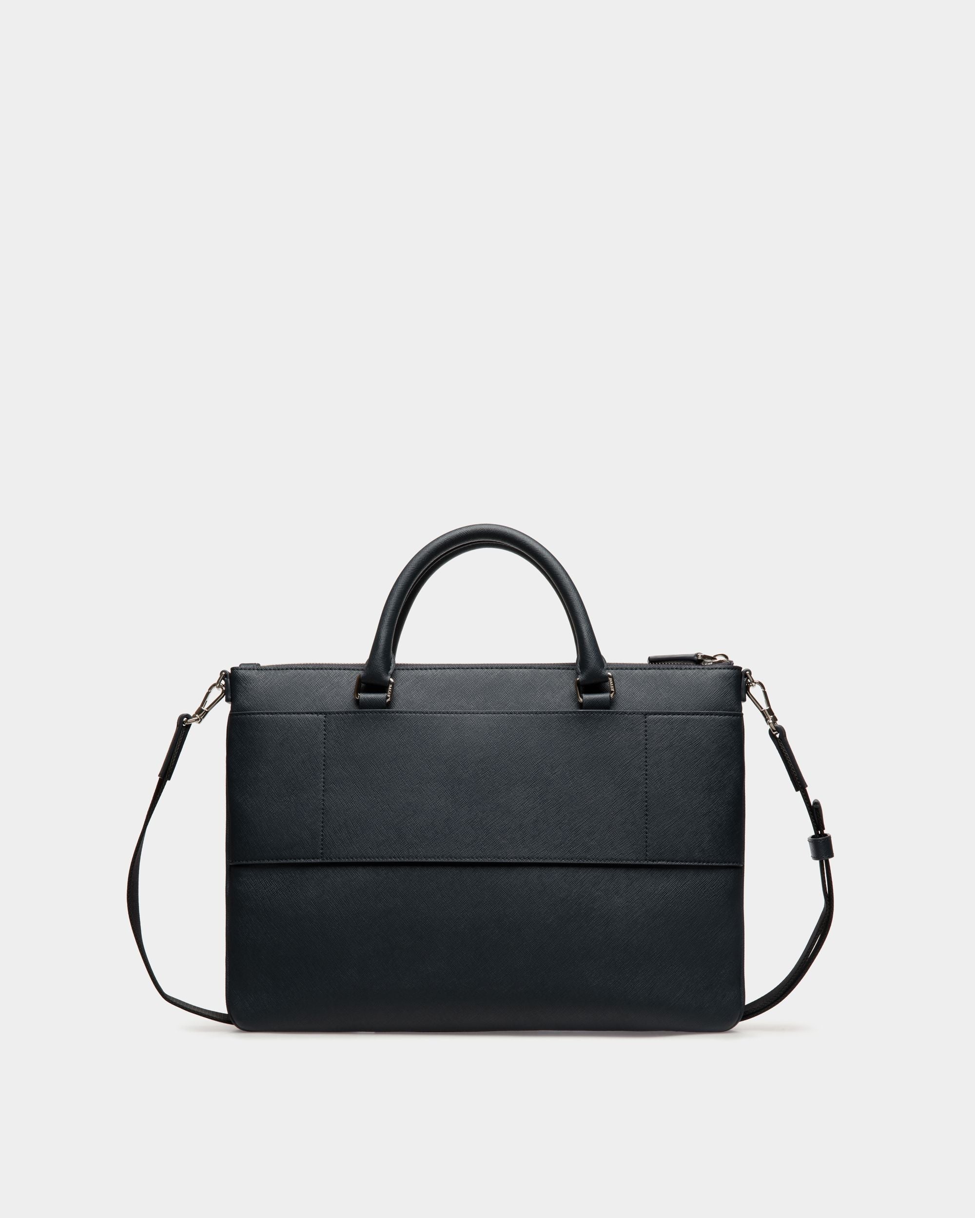 Briefcase in Blue Embossed Leather - Image 2