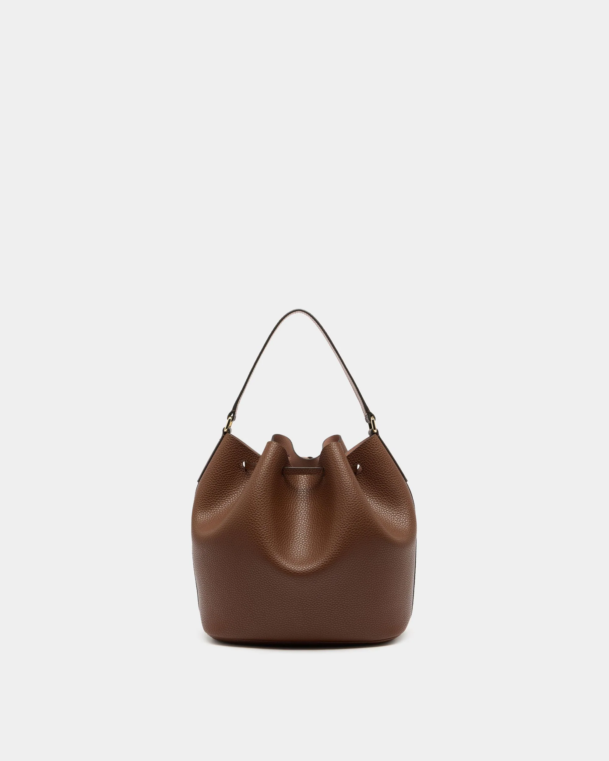 Bucket Bag in Brown Grained Leather - Image 3