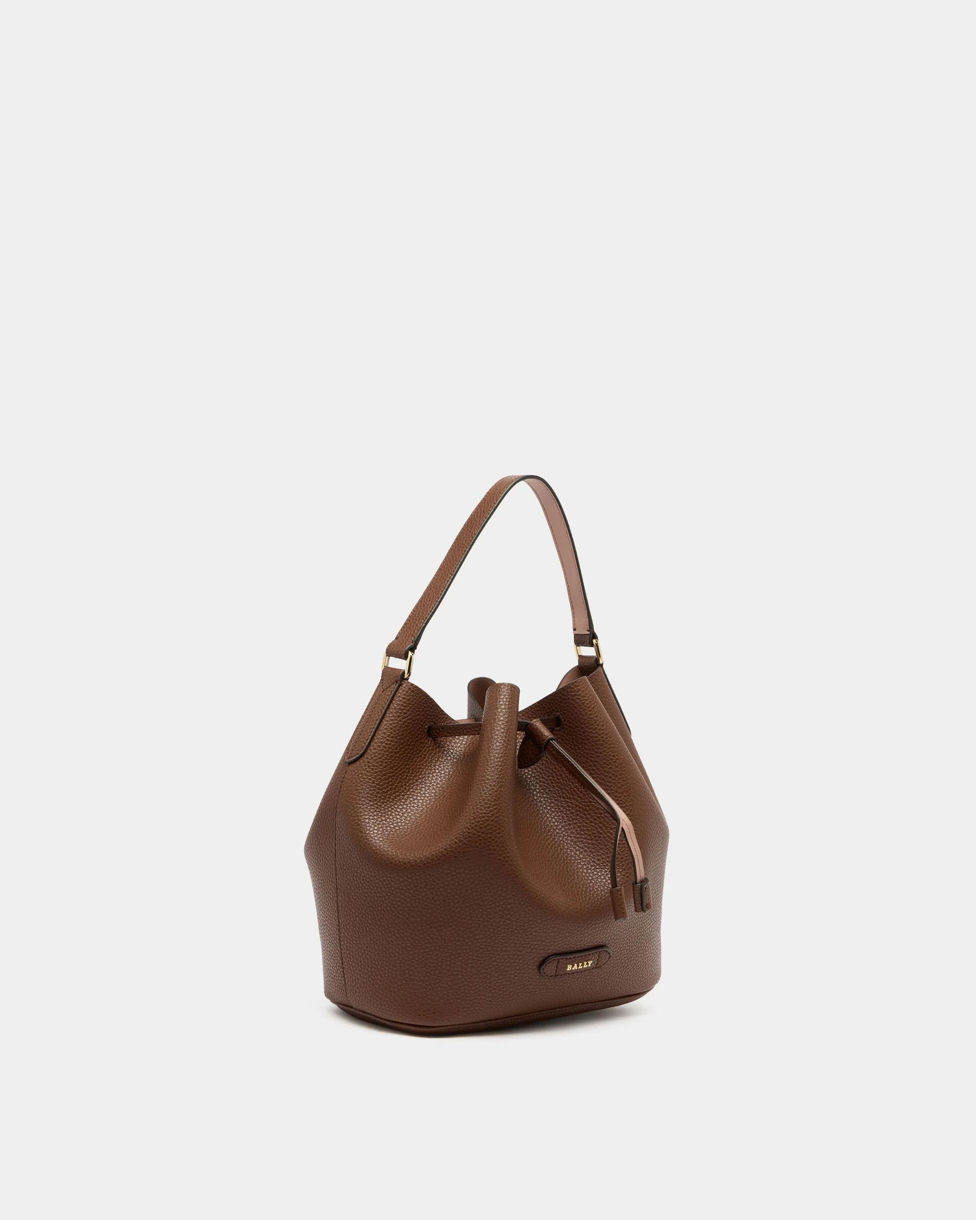 Bucket Bag in Brown Grained Leather - Image 4