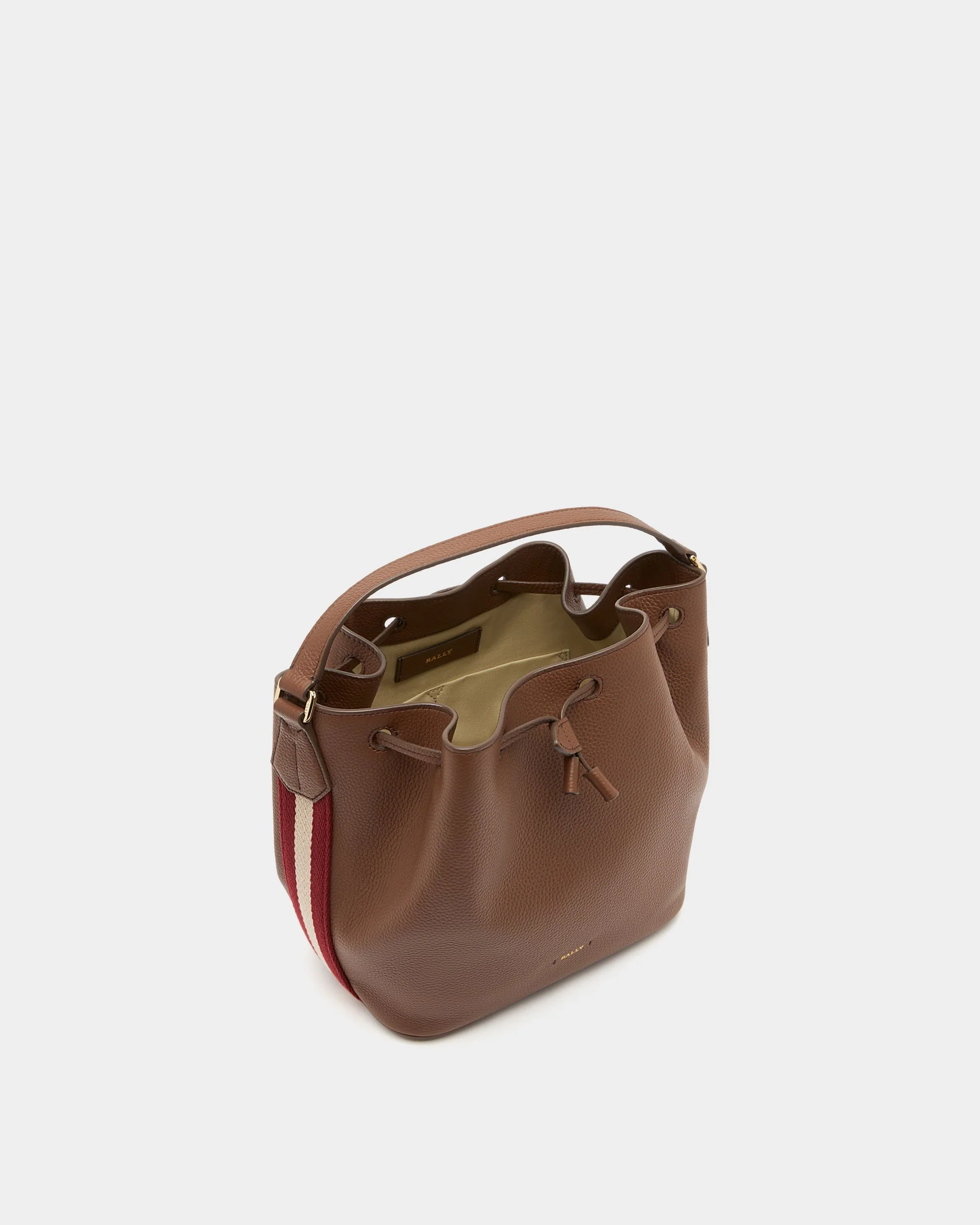 Bucket Bag in Brown Grained Leather - Image 3