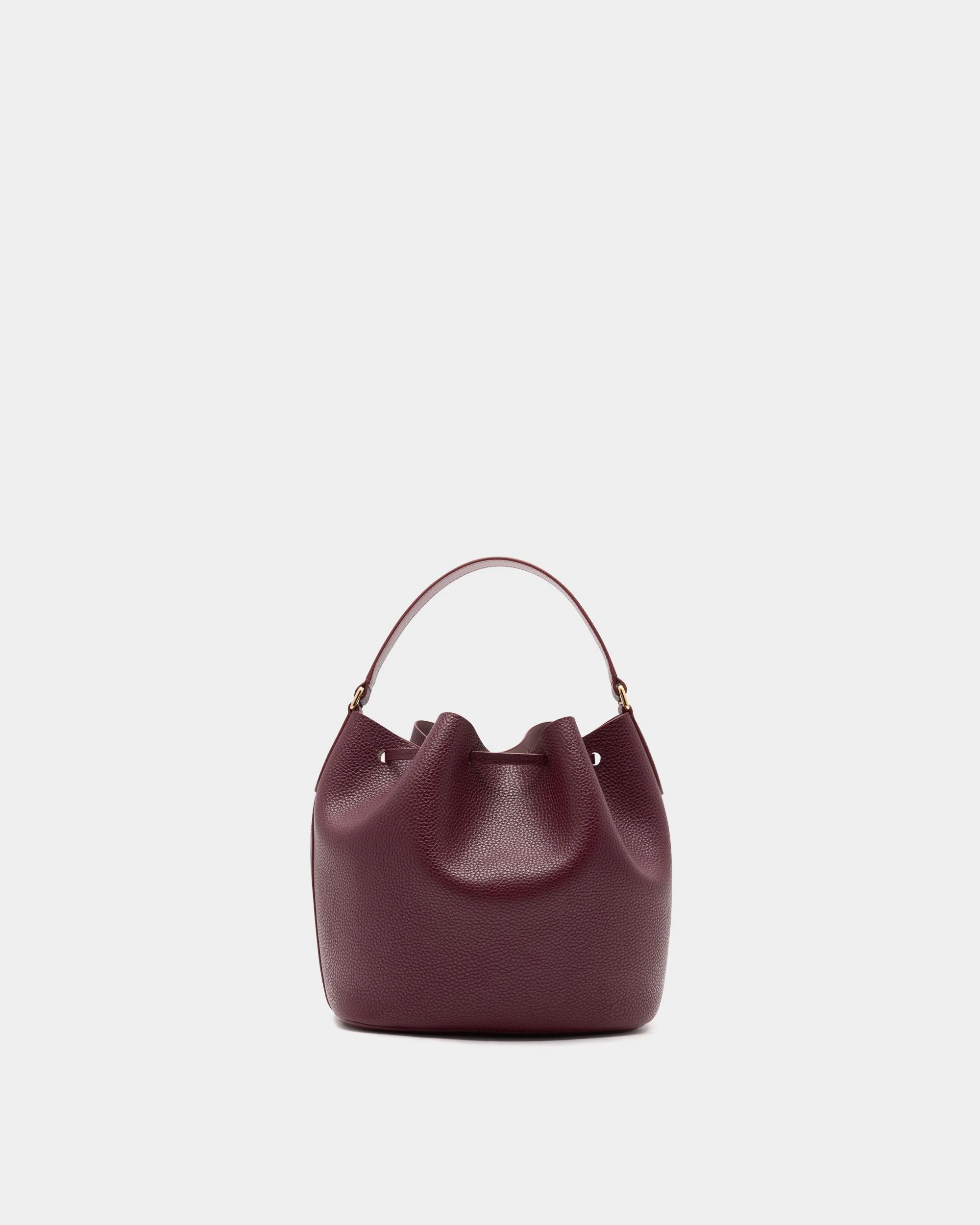 Bucket Bag In Burgundy Leather - Image 3