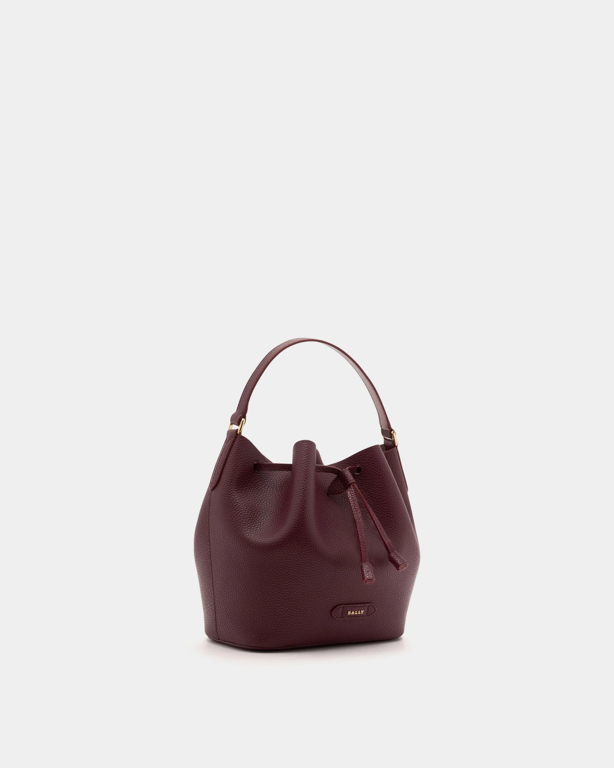 Bucket Bag In Burgundy Leather - Image 4
