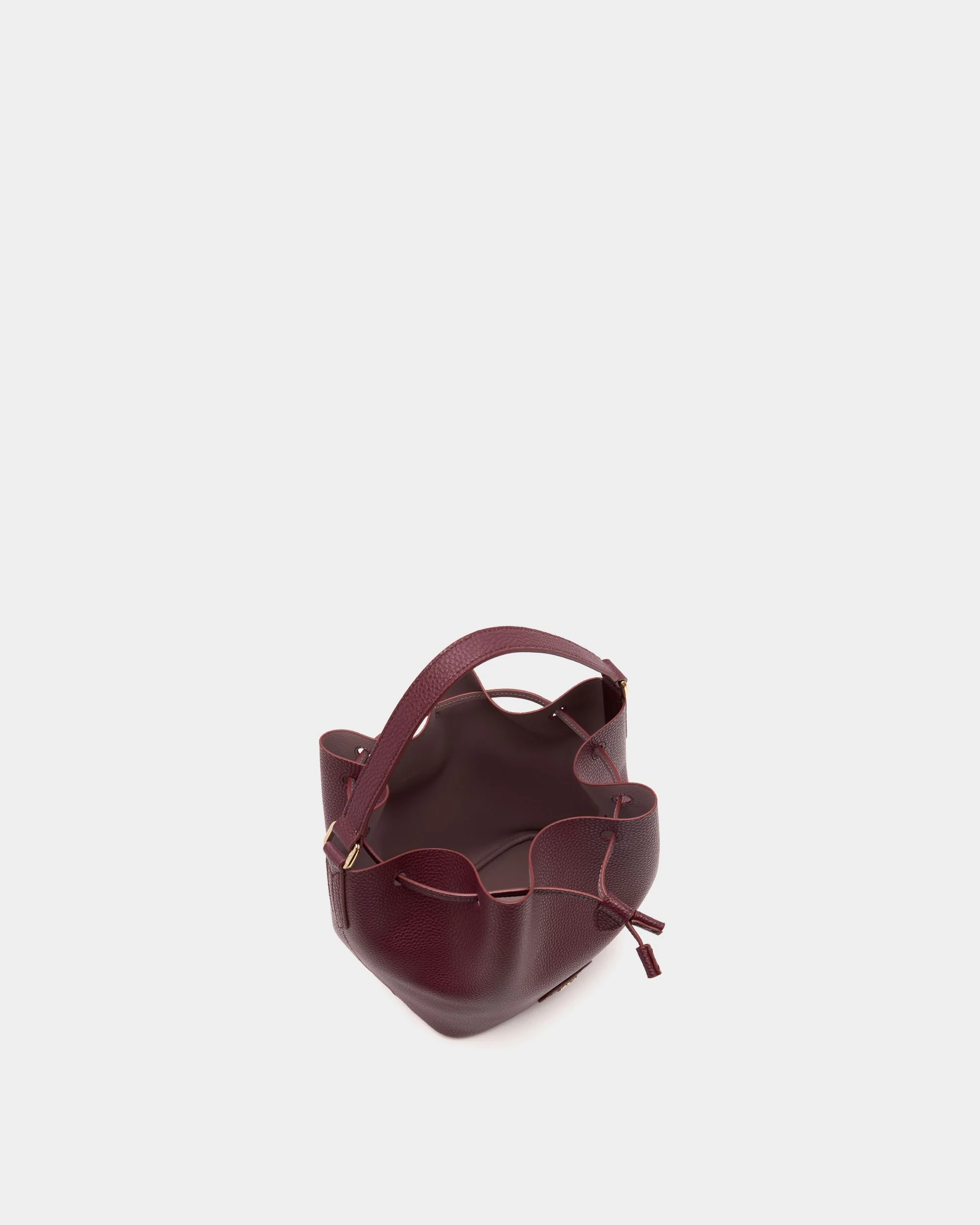 Bucket Bag In Burgundy Leather - Image 5