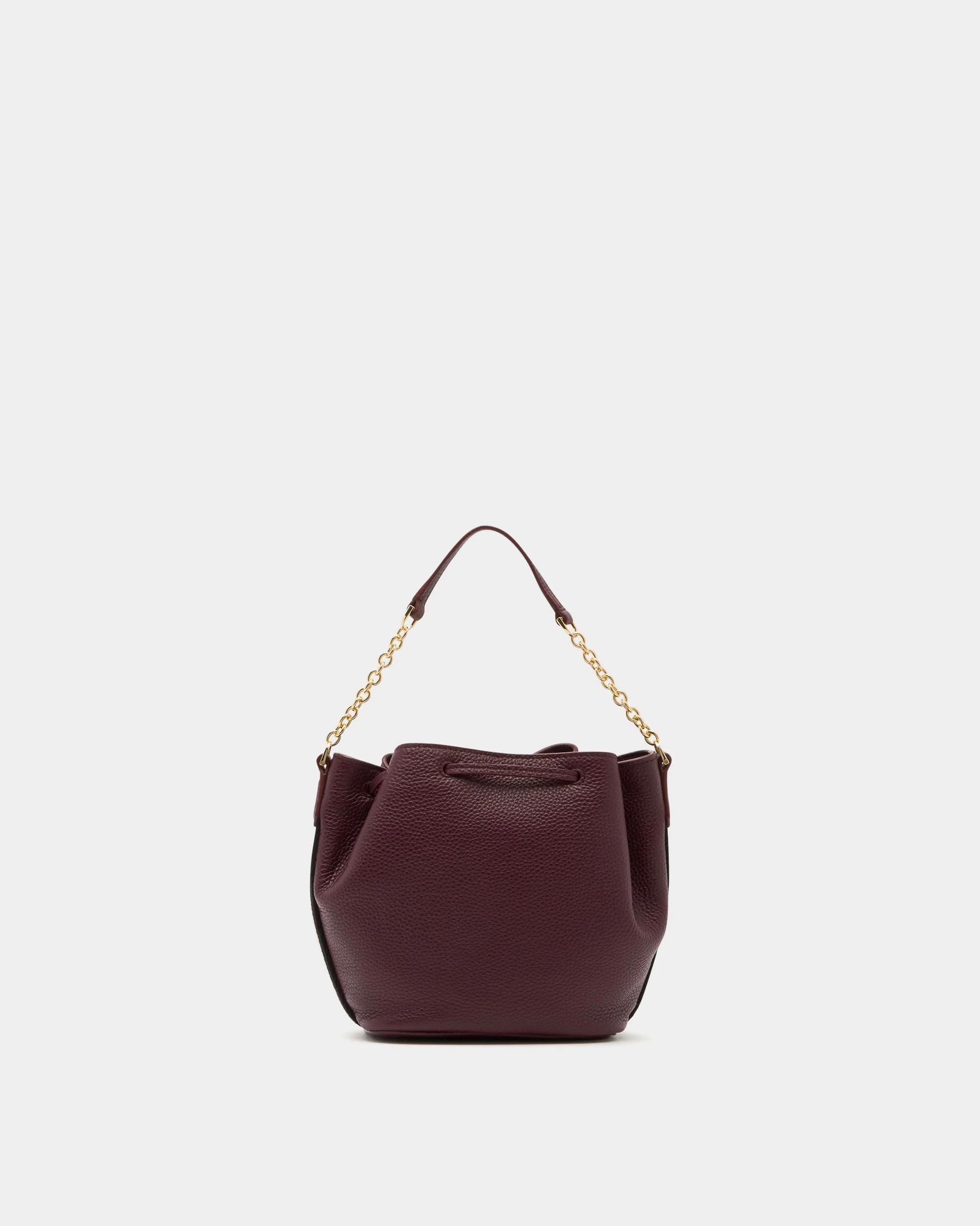 Bucket Bag in Dark Bordeaux Grained Leather - Image 3
