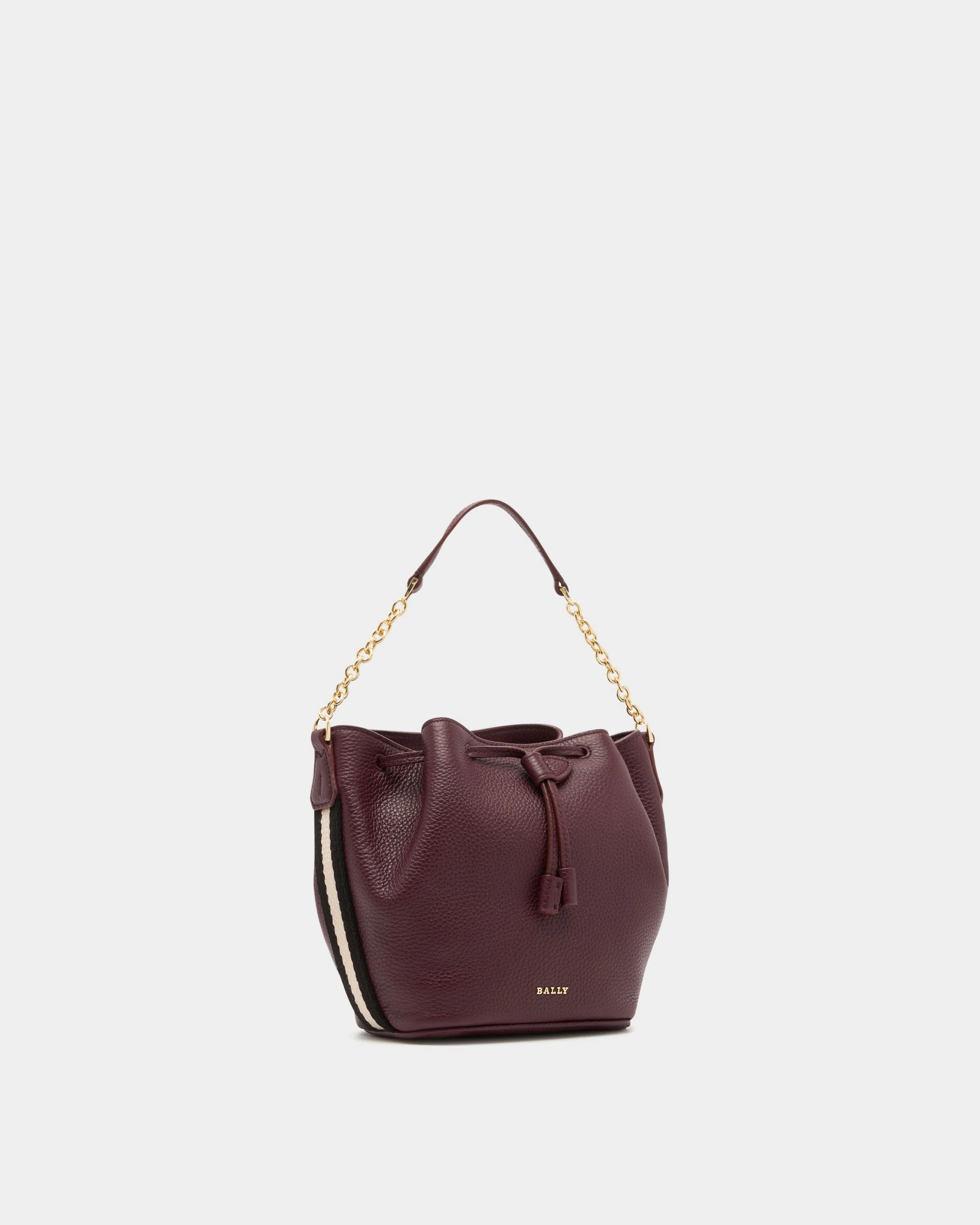 Bucket Bag in Dark Bordeaux Grained Leather - Image 4