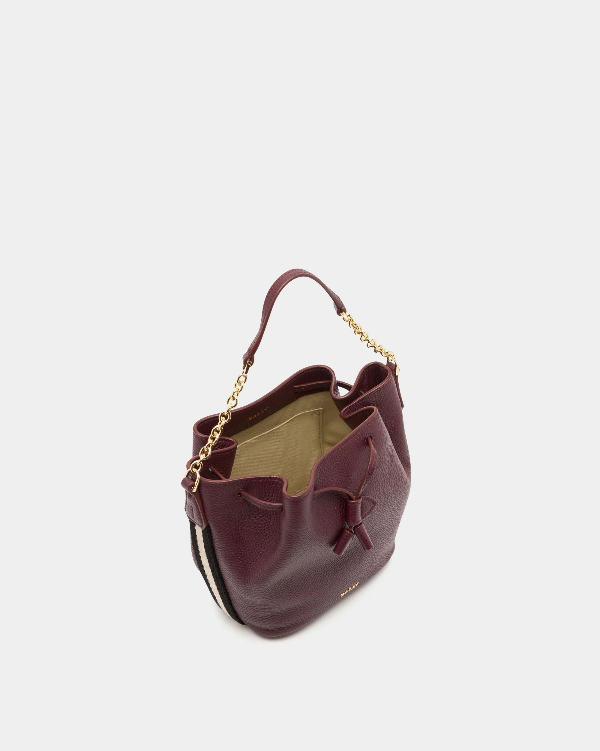 Bucket Bag in Dark Bordeaux Grained Leather - Image 5