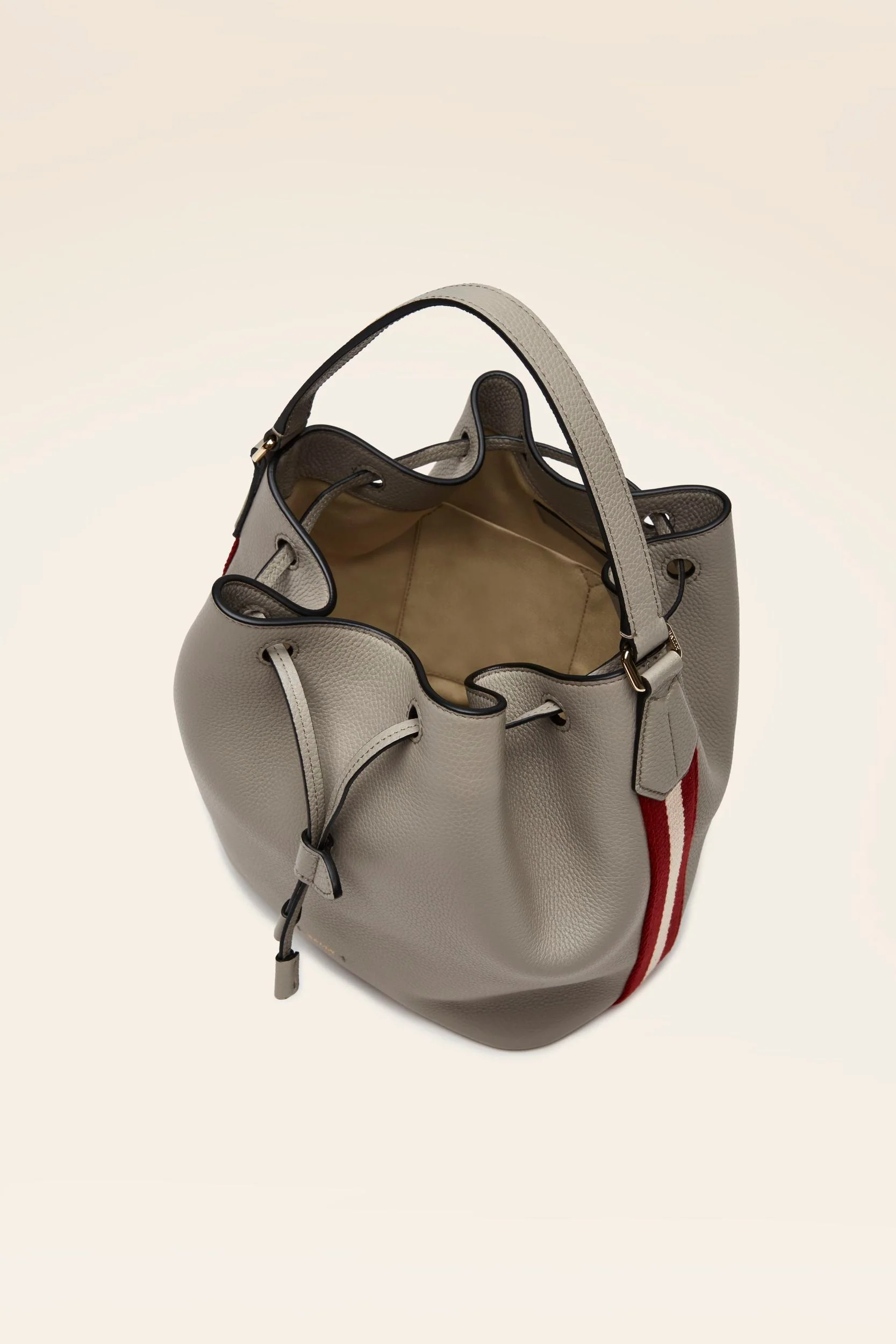 Bucket Bag in Taupe Grained Leather - Image 3