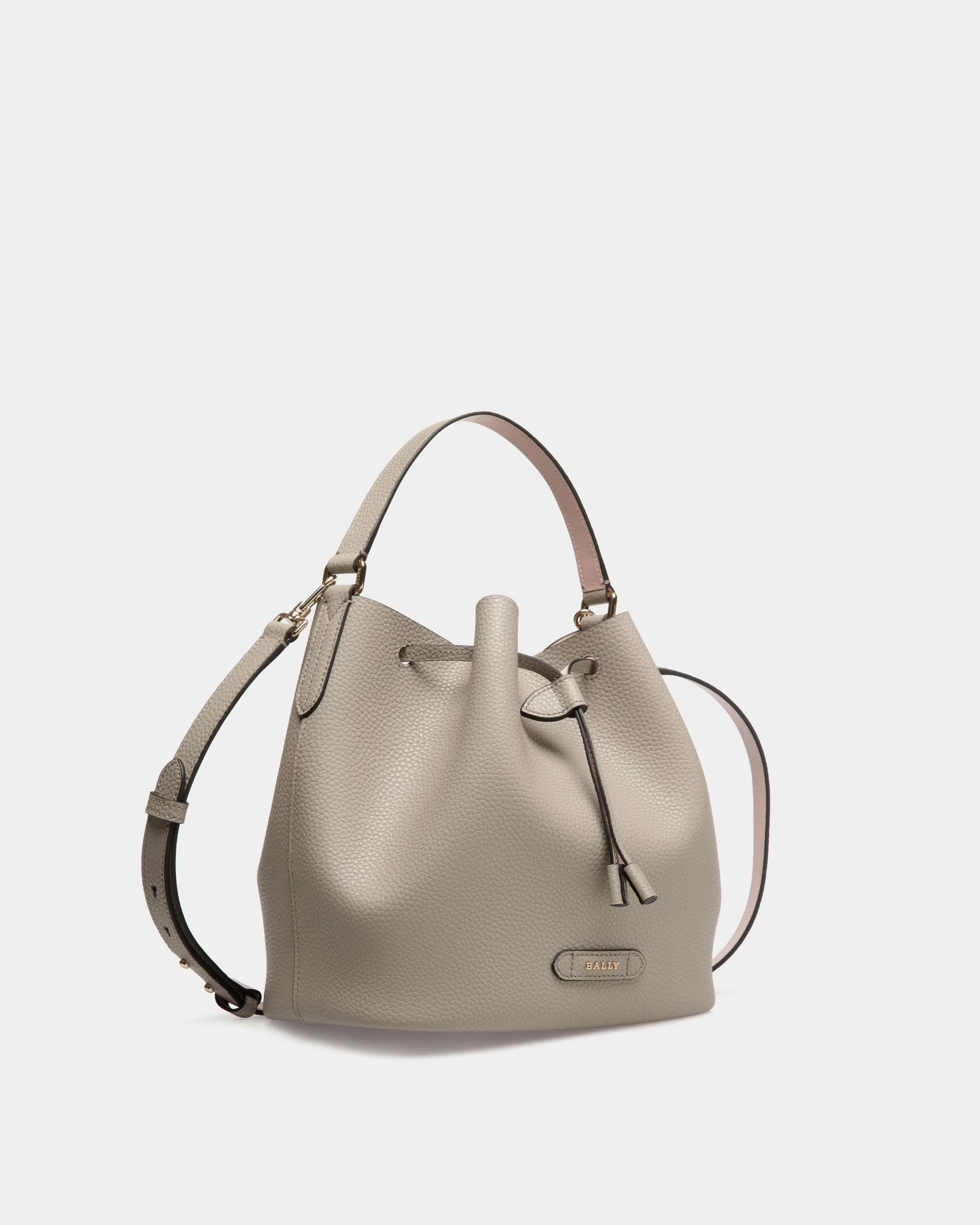 Bucket Bag in Taupe Grained Leather - Image 3
