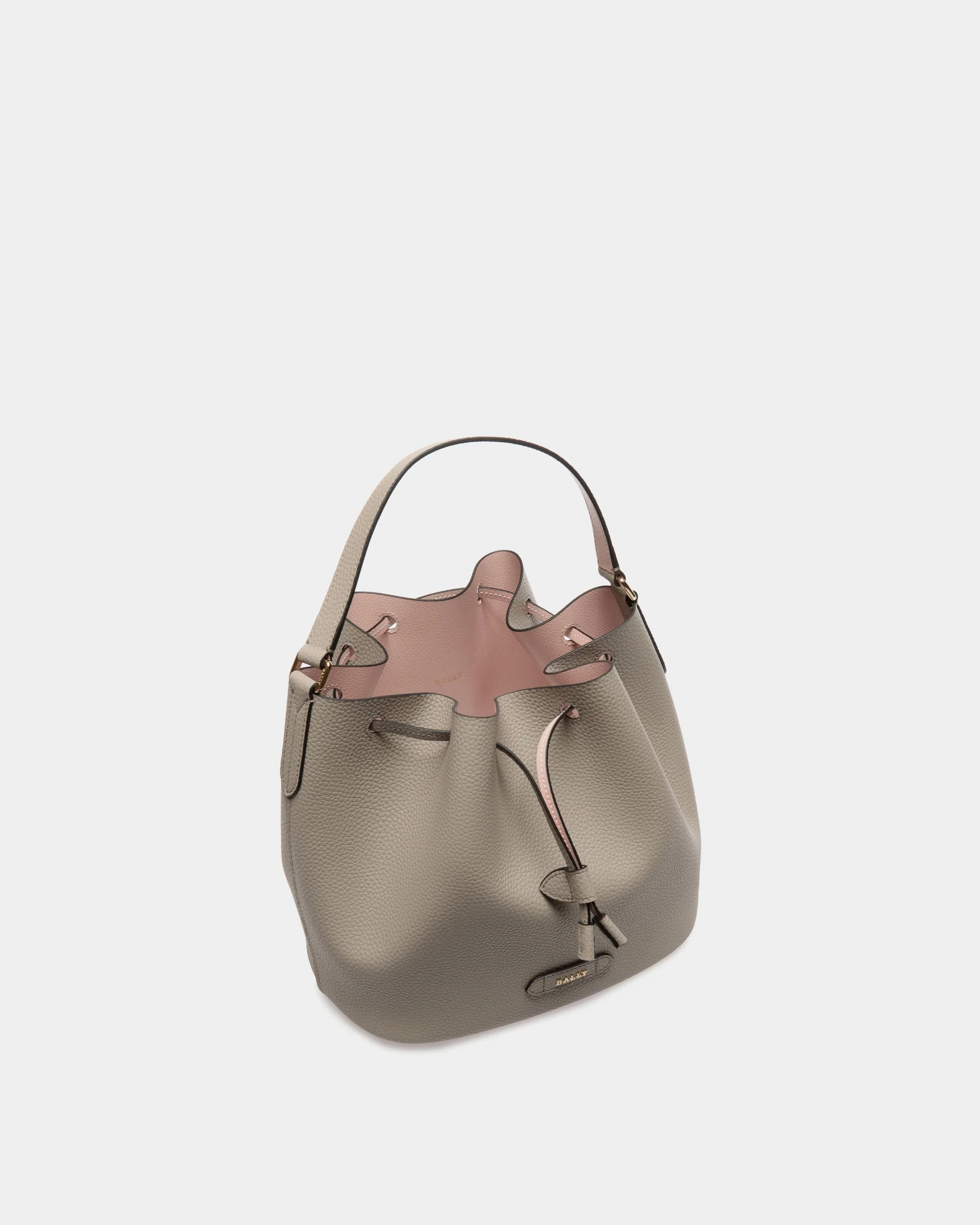 Bucket Bag in Taupe Grained Leather - Image 4