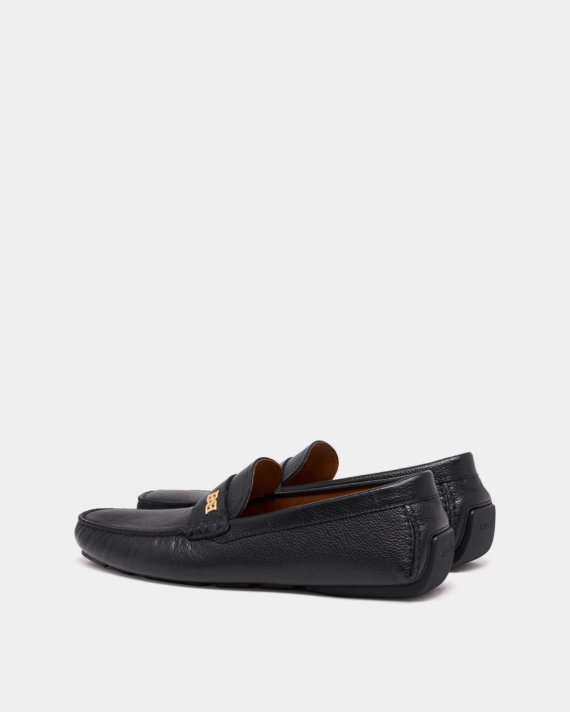 Buckle Driver in Black Grained Leather - Image 3