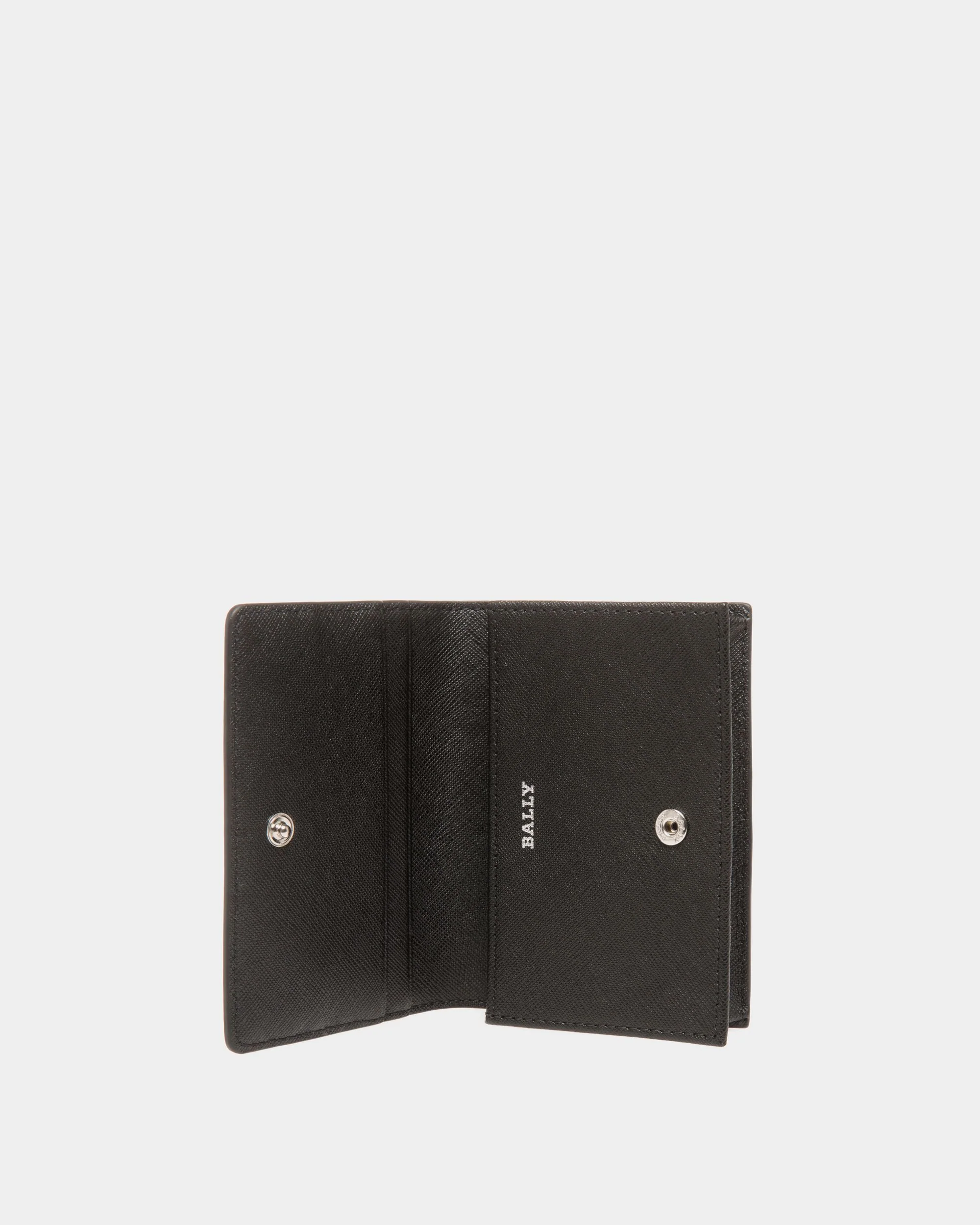 Business Card Holder in Black Embossed Leather - Image 3