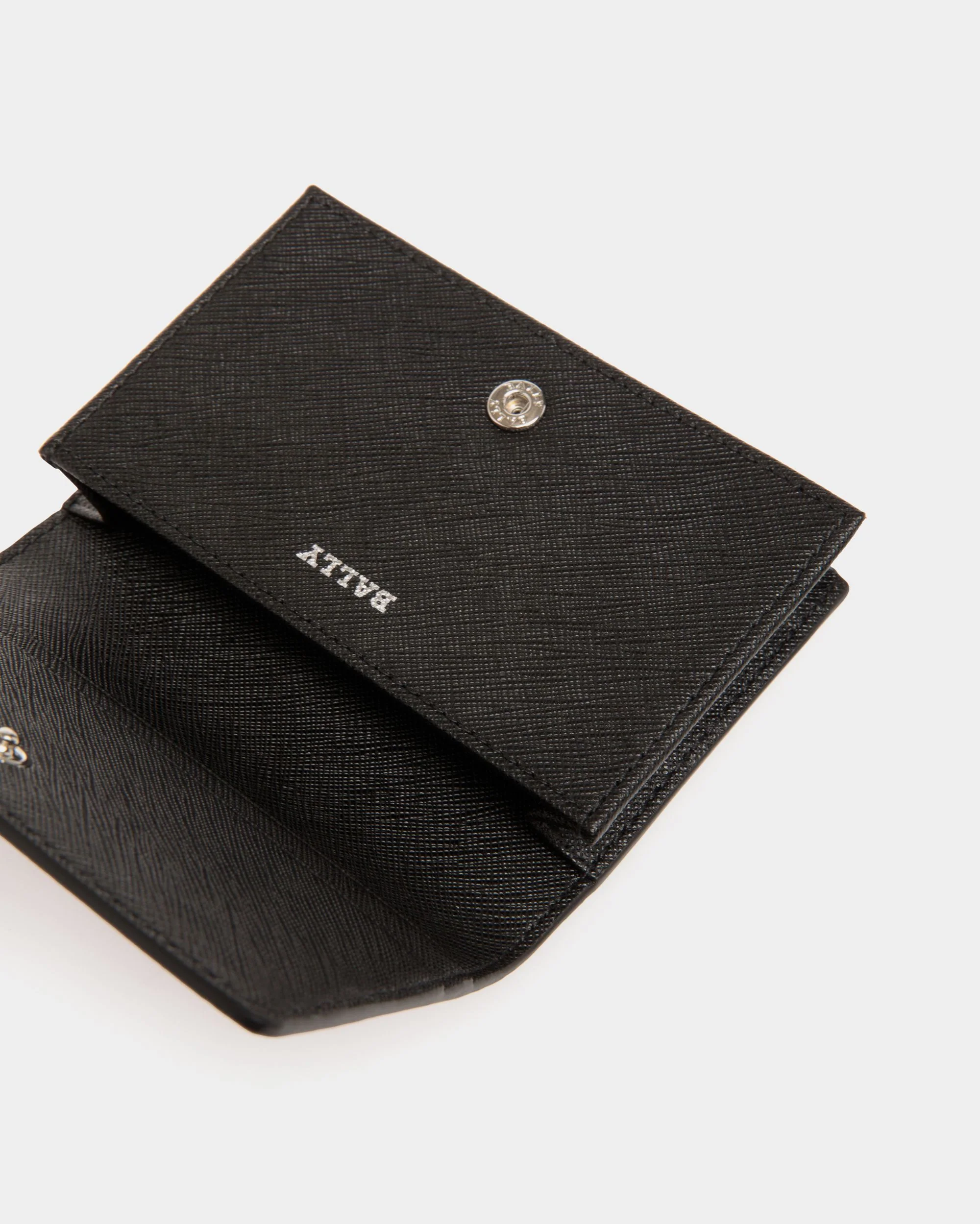 Business Card Holder in Black Embossed Leather - Image 4