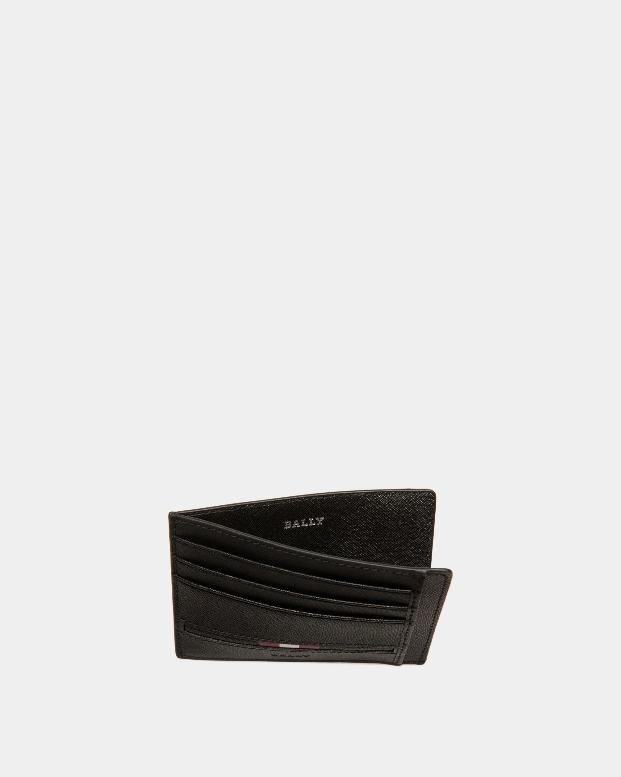 Business Card Holder in Black Embossed Leather - Image 3