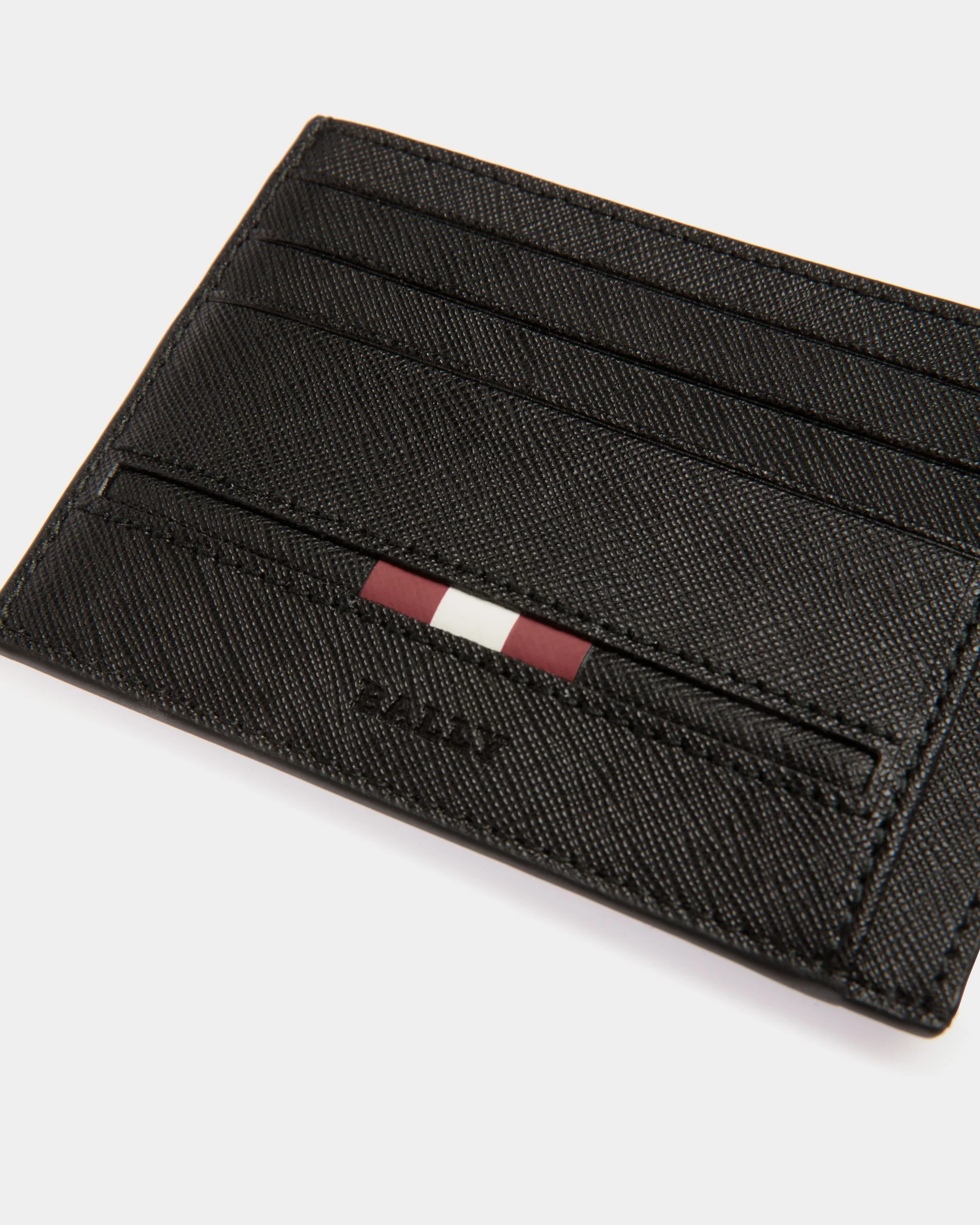 Business Card Holder in Black Embossed Leather - Image 4