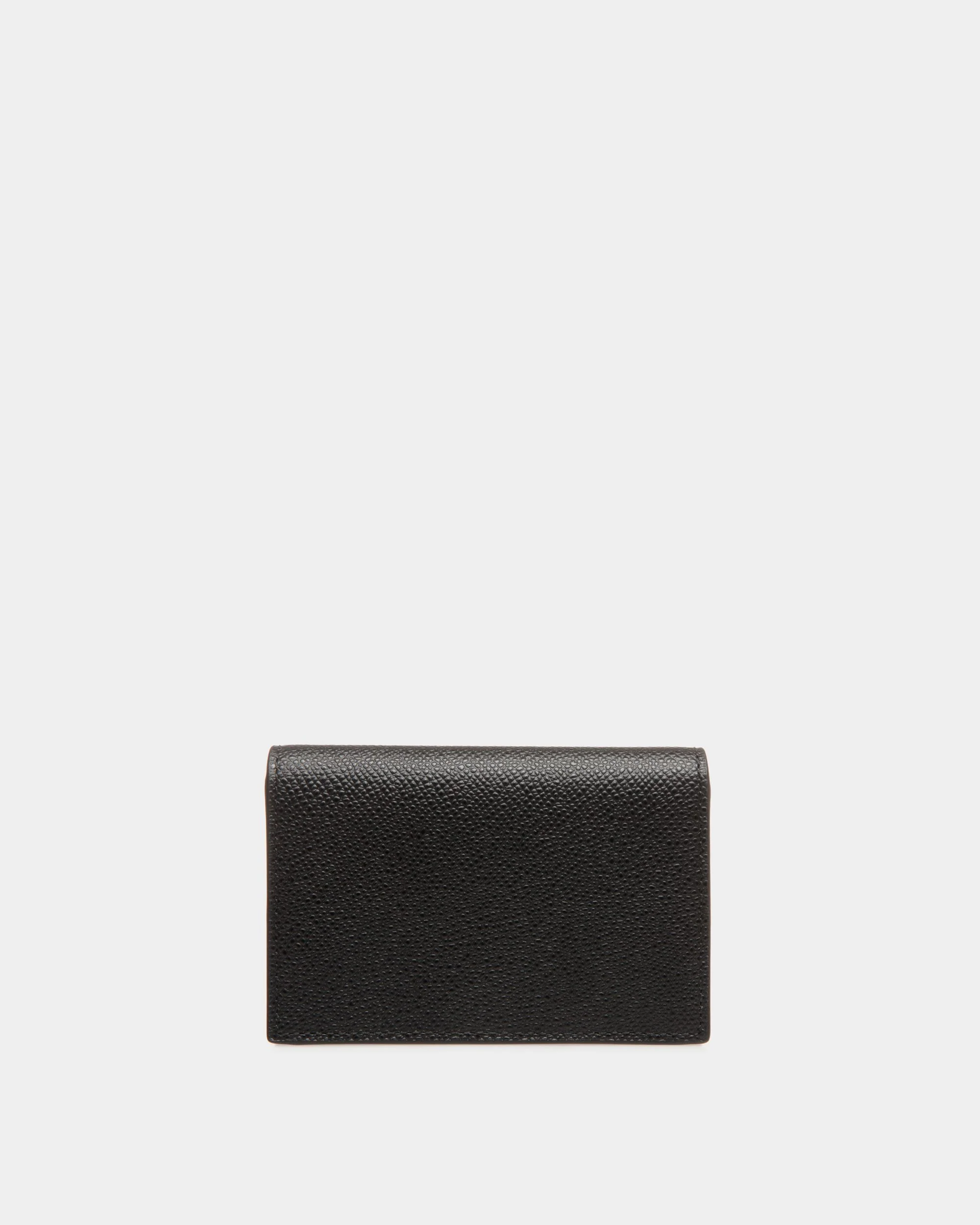 Business Card Holder in Black Embossed Leather - Image 2