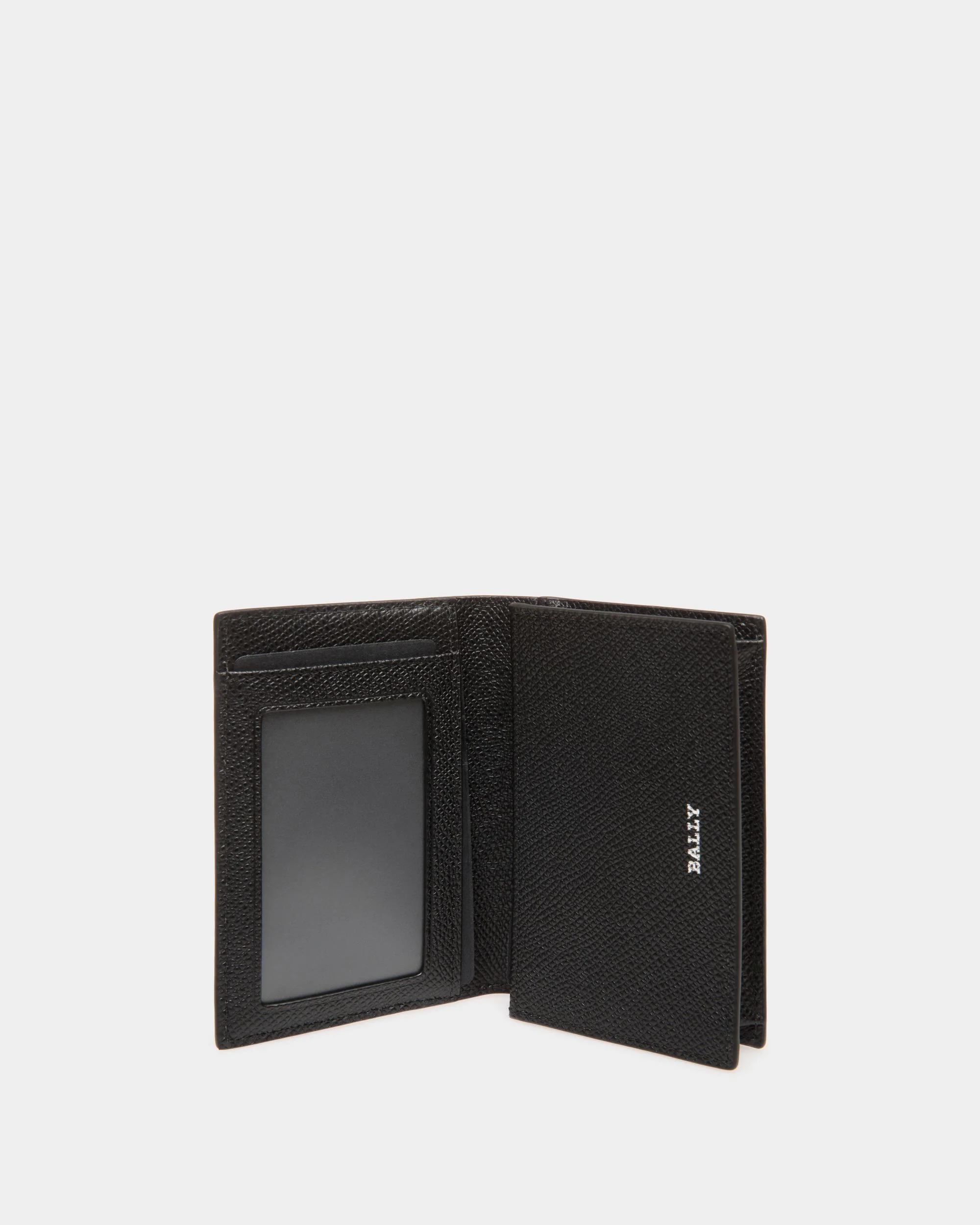 Business Card Holder in Black Embossed Leather - Image 3